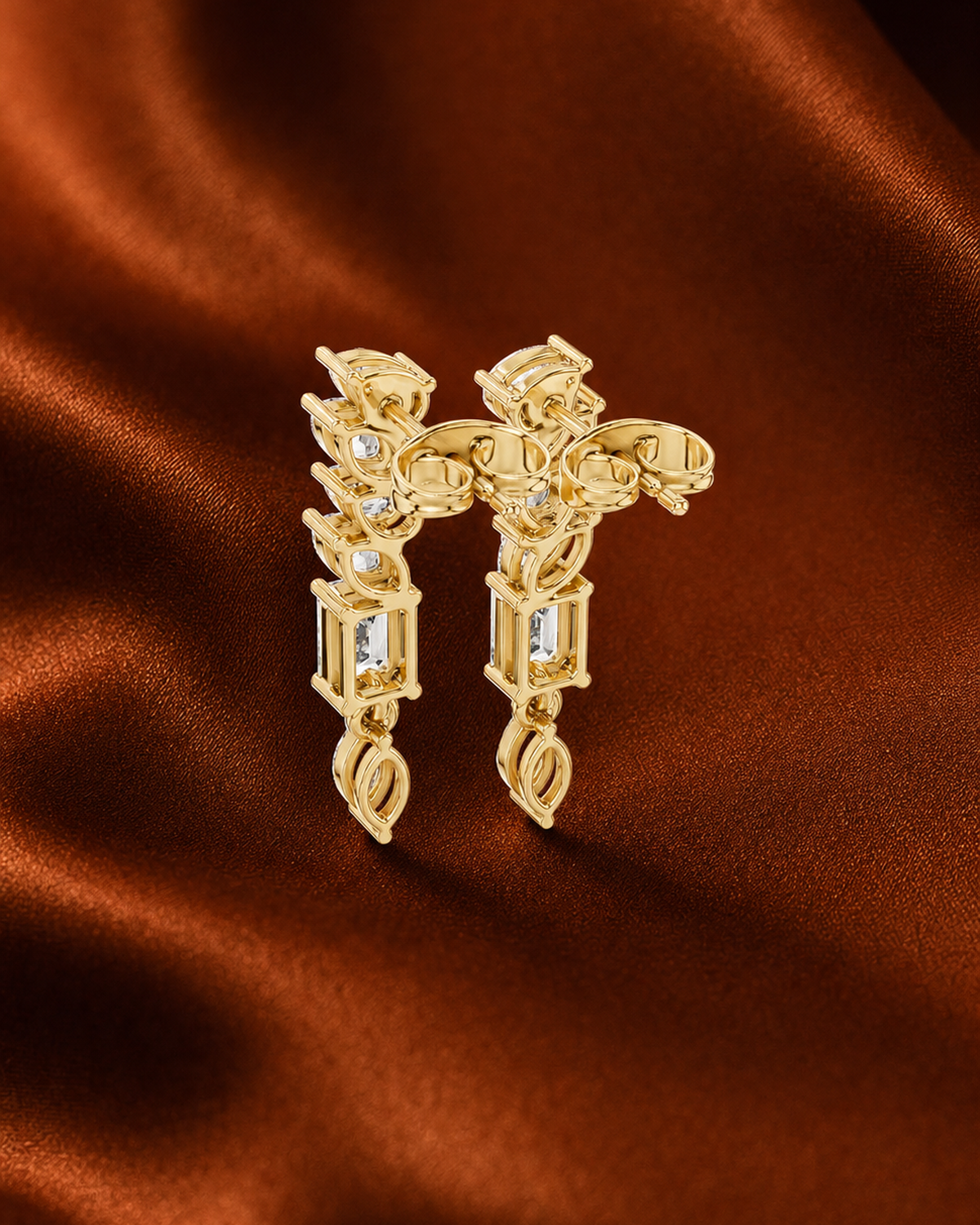 Mixed-Cut Lab-Grown Diamond Drop Earrings by MONICONIC