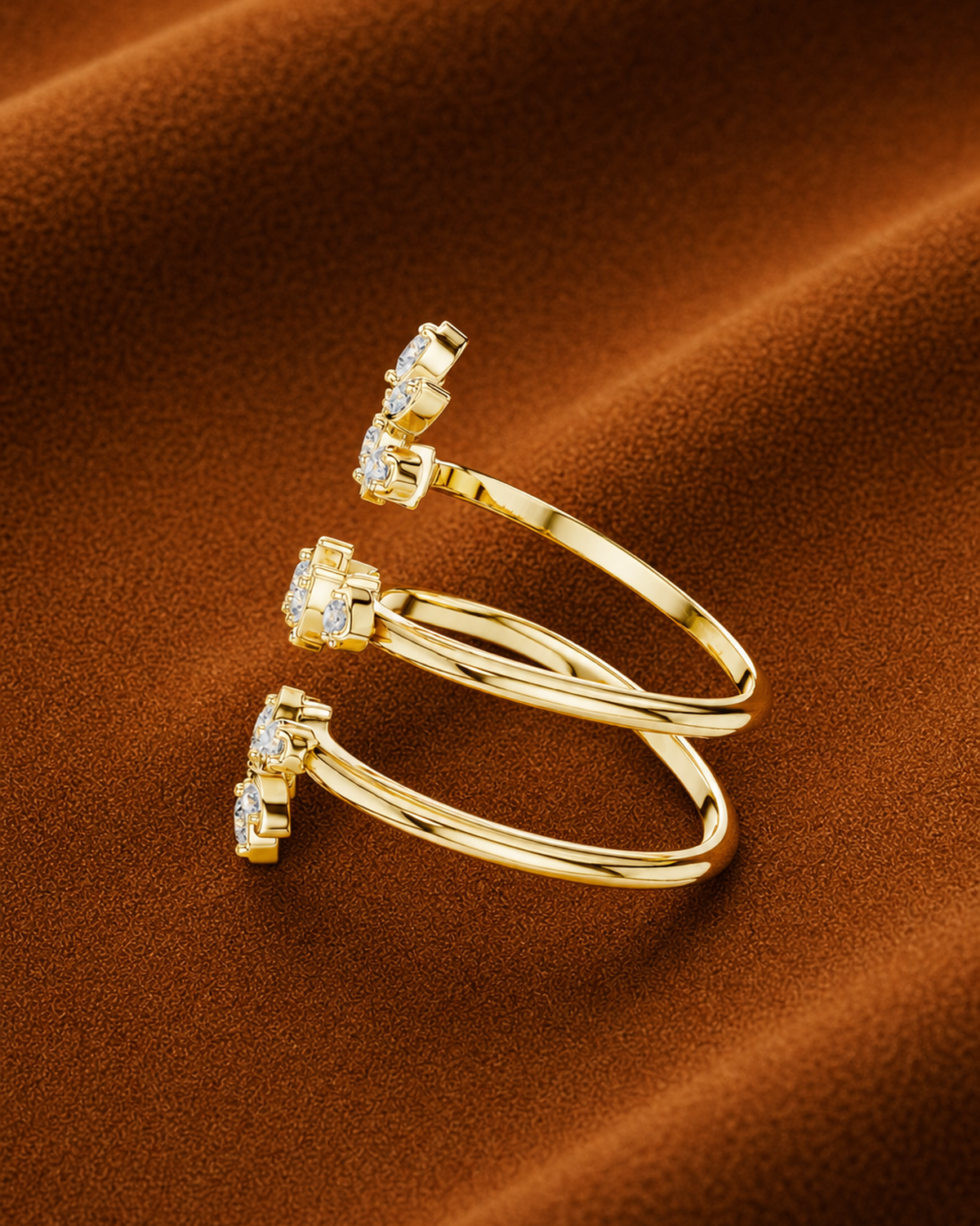 Floral Rosette Bypass Ring by MONICONIC