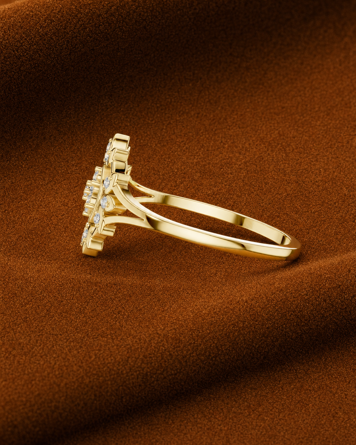 Sunburst Floral Halo Ring by MONICONIC