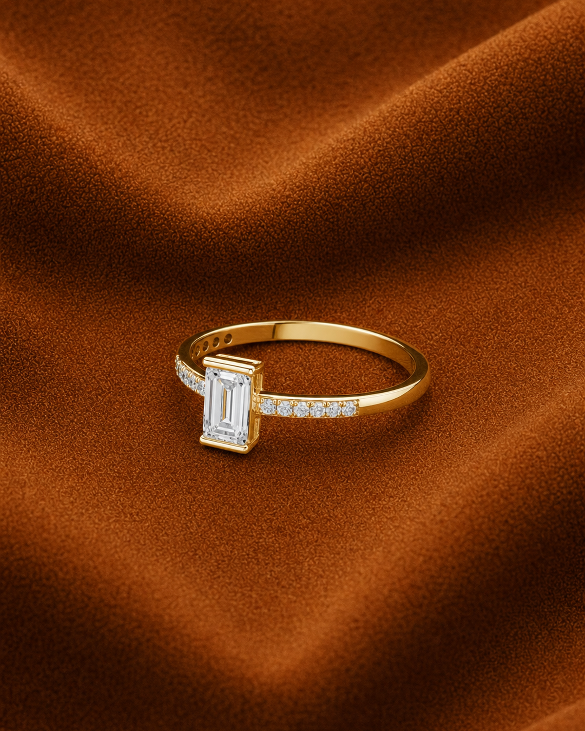 Emerald-Cut Pavé Ring by MONICONIC
