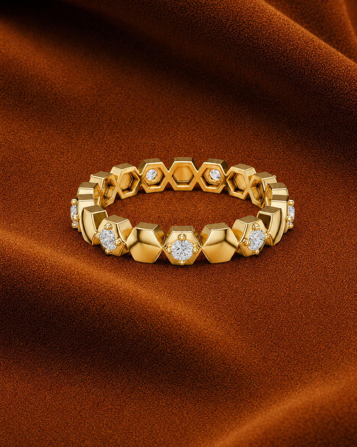 Honeycomb Diamond Band by MONICONIC