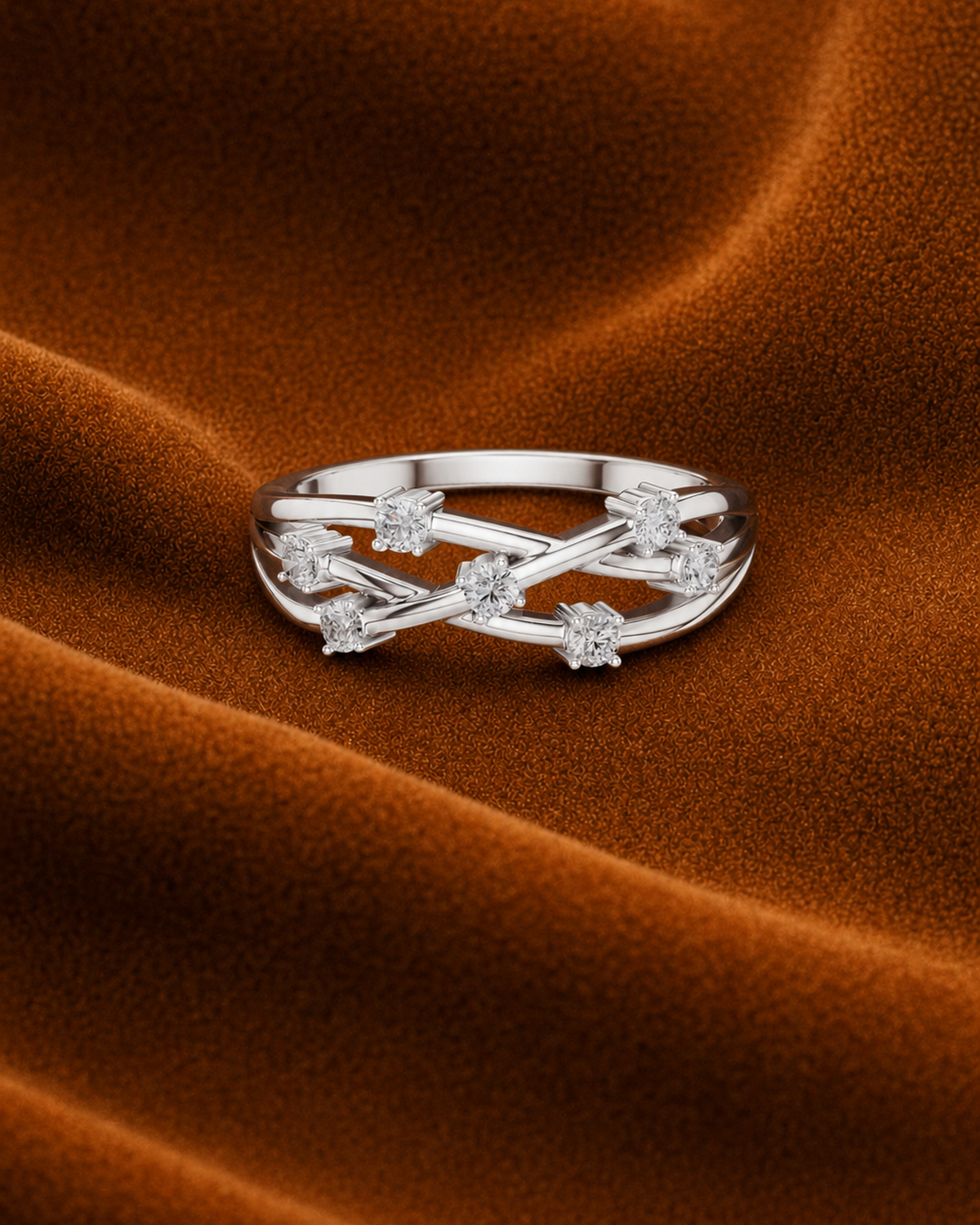 Crisscross Diamond Band by MONICONIC