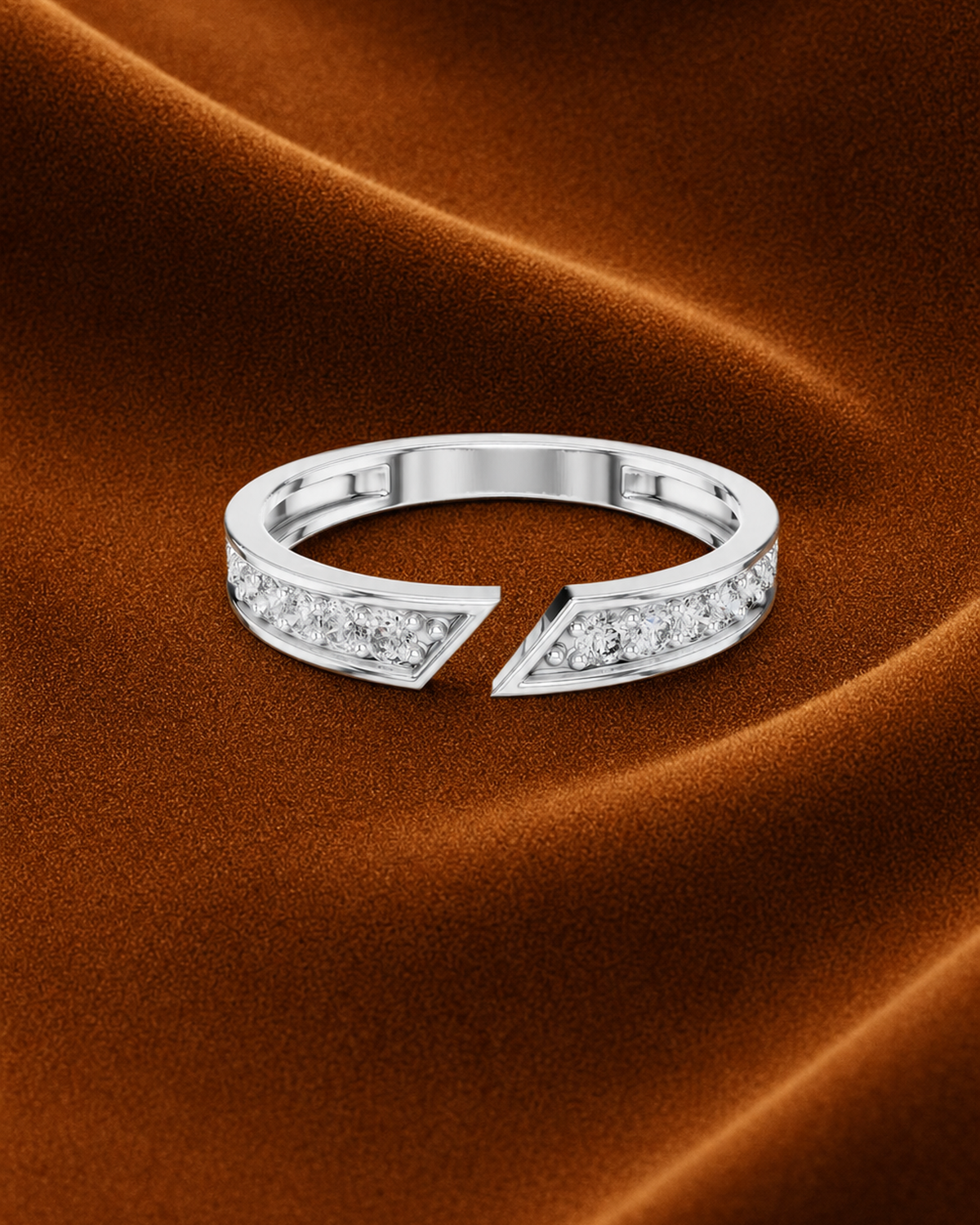 Open Chevron Pavé Ring by MONICONIC