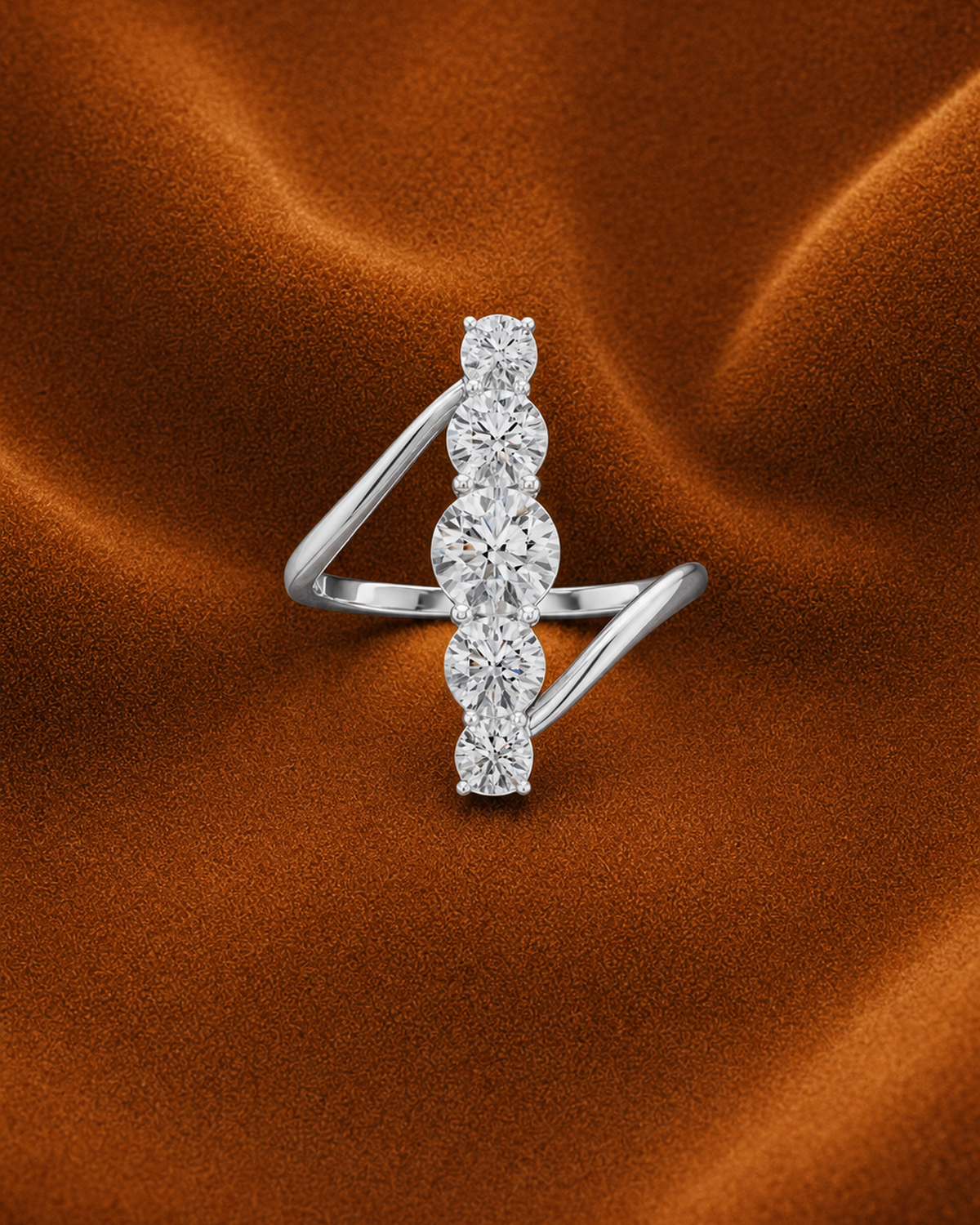 Five Stone Bypass Ring by MONICONIC