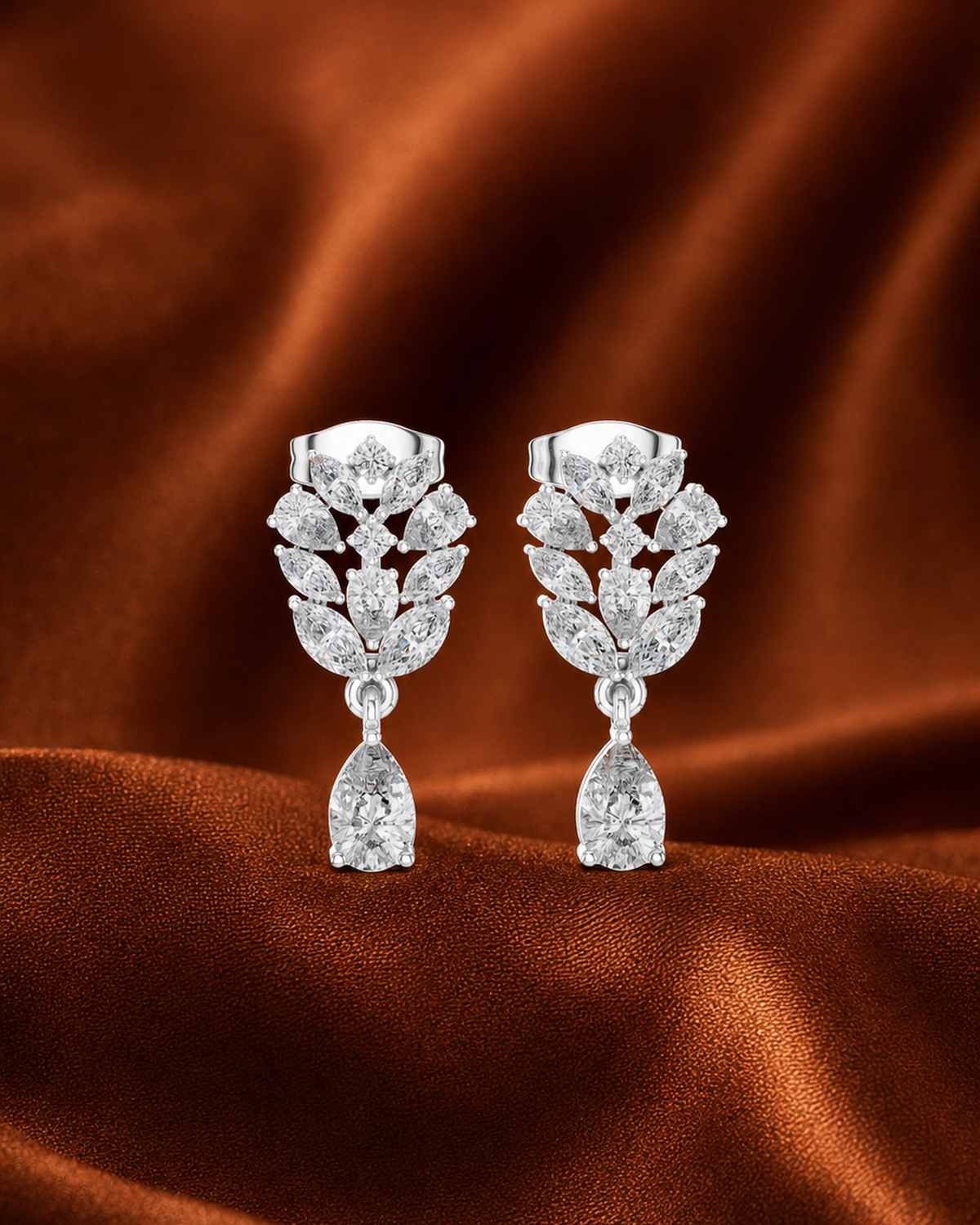 Marquise Cluster Pear Drop Earrings by MONICONIC
