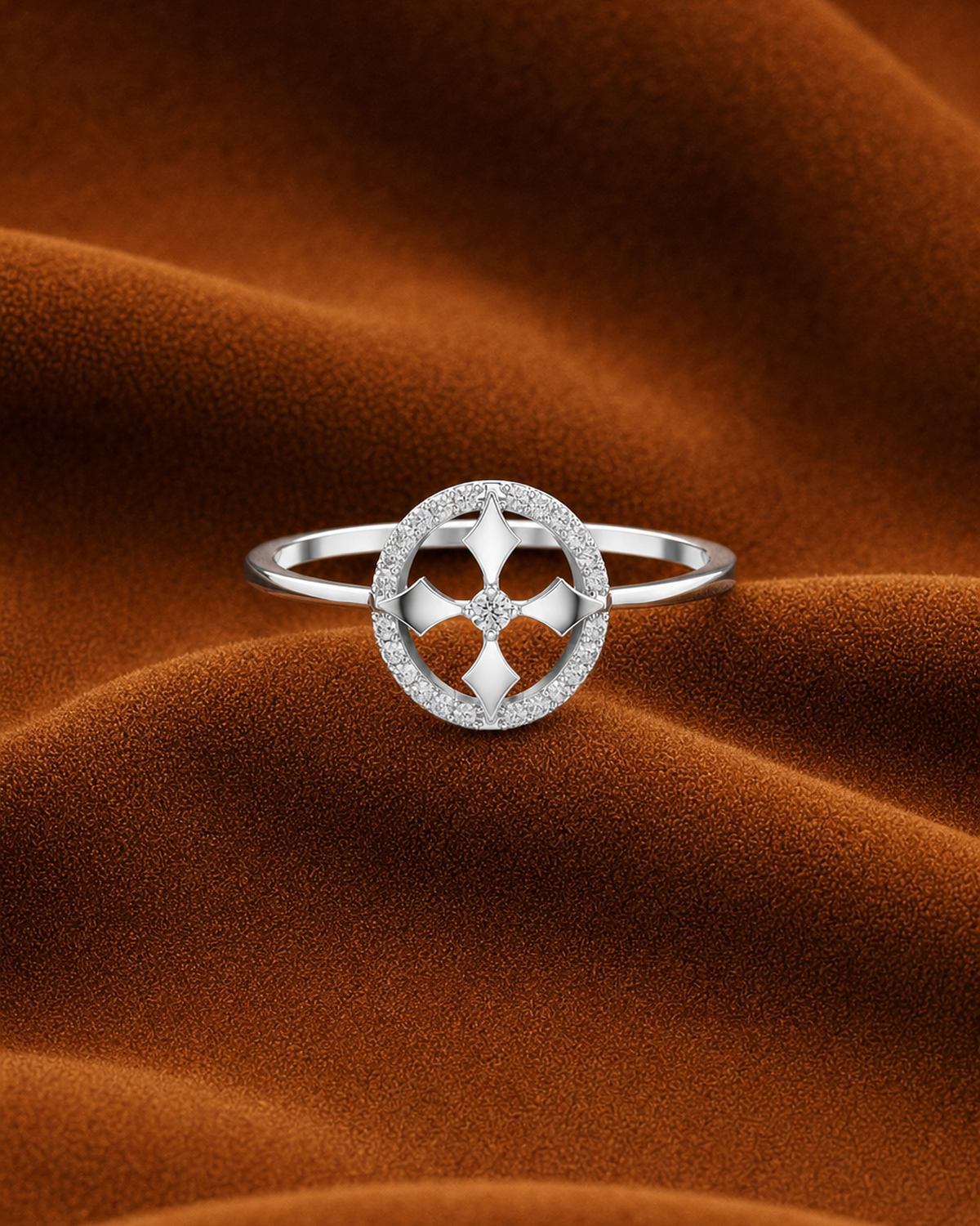 Quatrefoil Halo Ring by MONICONIC