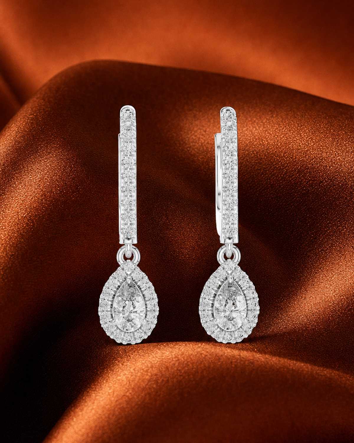 Pavé Bar Pear Drop Earrings by MONICONIC