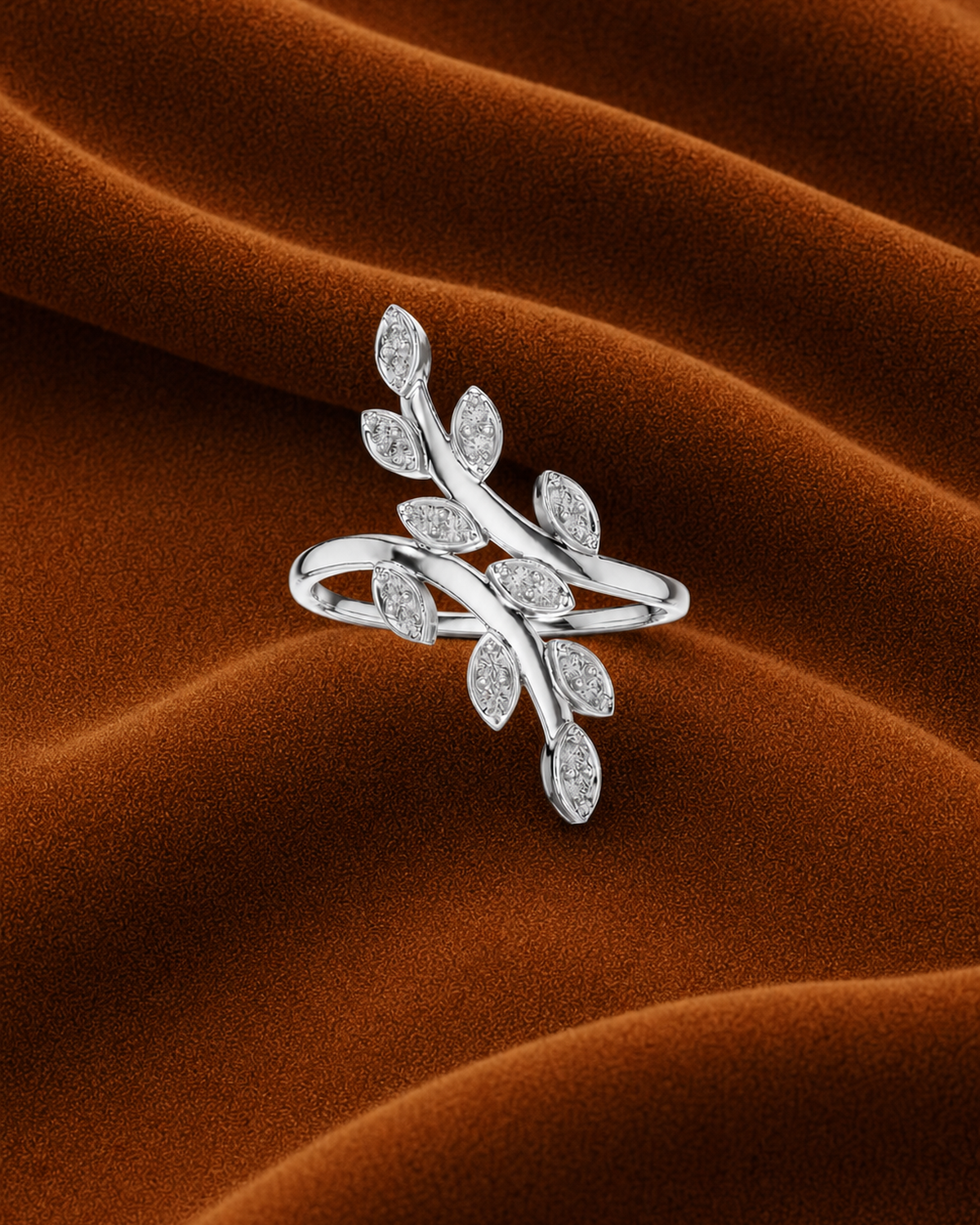 Leaf Vine Bypass Ring by MONICONIC