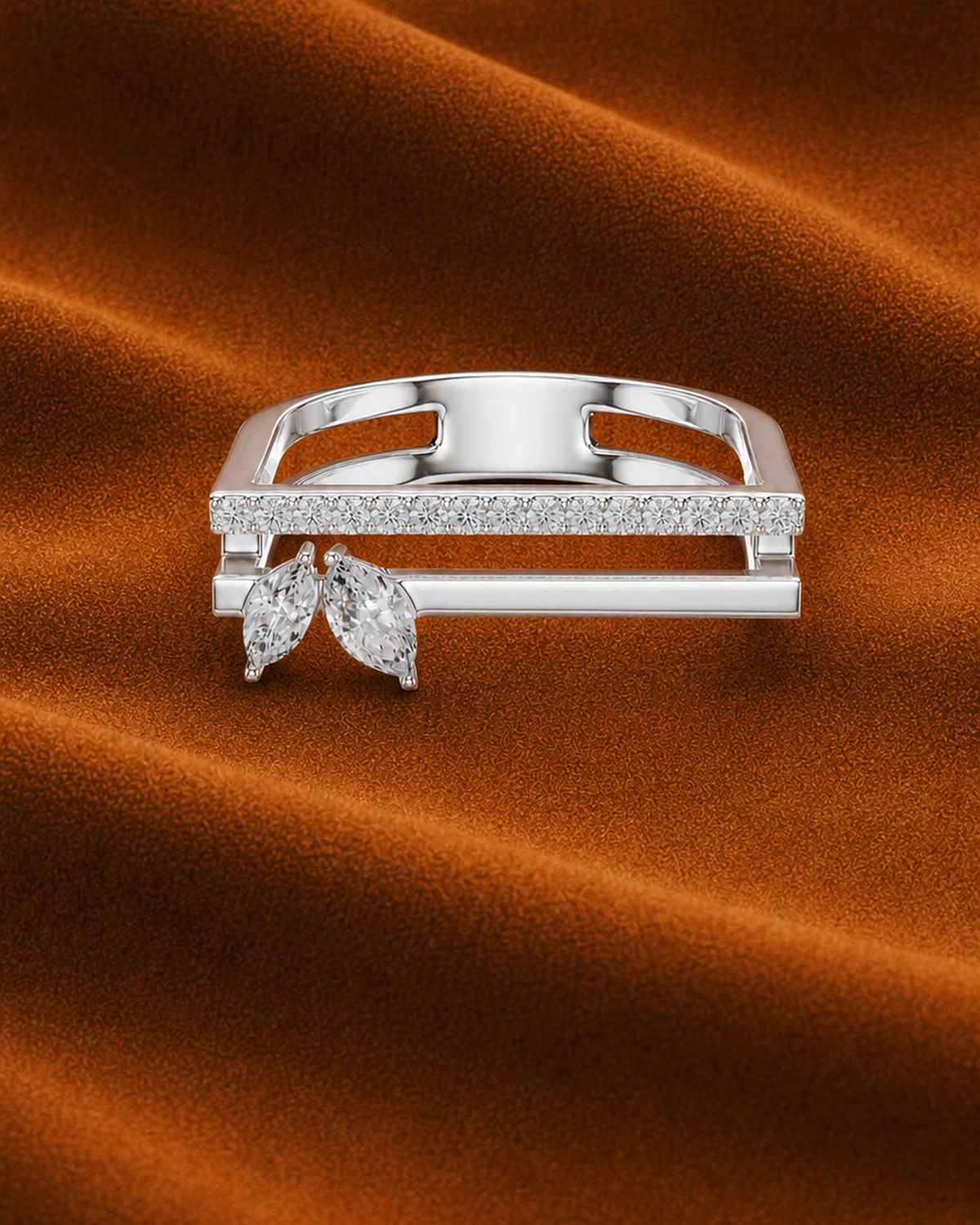 Marquise Duo Bar Ring by MONICONIC