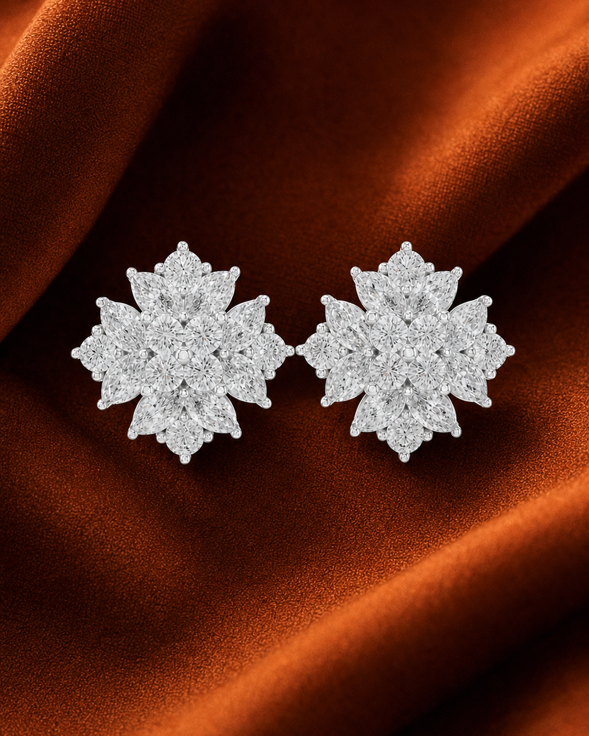 Marquise Rosette Stud Earrings by MONICONIC
