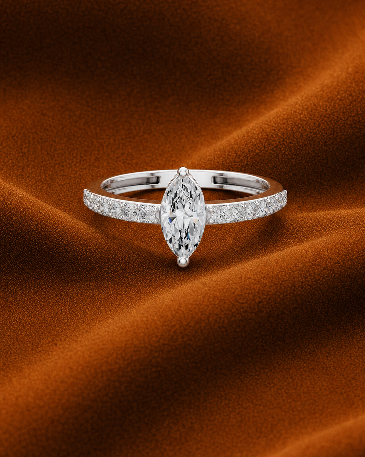 Marquise Collet Pavé Ring by MONICONIC