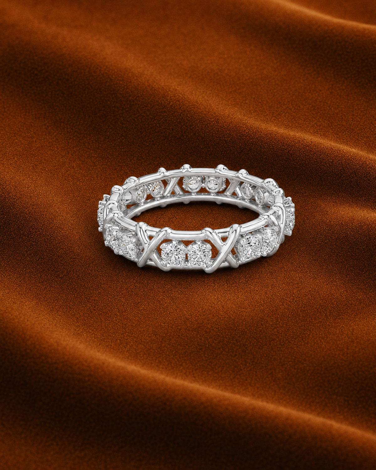 X Motif Eternity Band by MONICONIC
