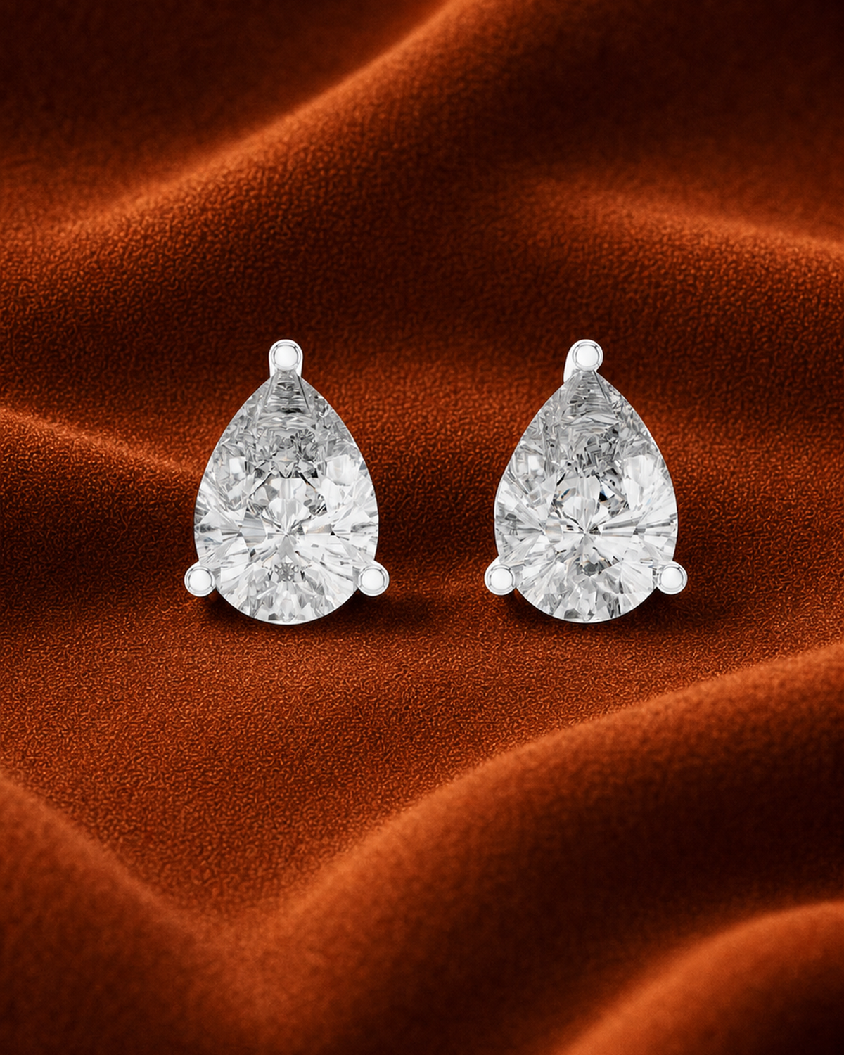 Pear Lab Grown Diamond Stud Earrings by MONICONIC