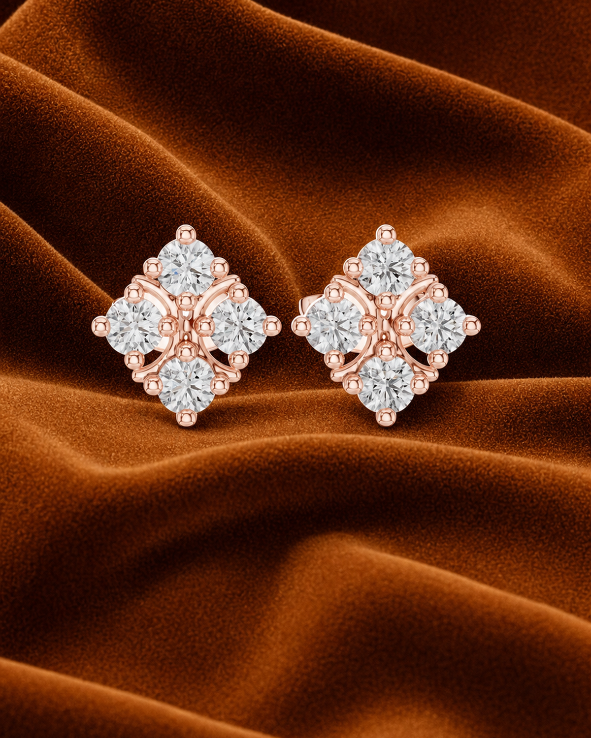 Compass Cluster Stud Earrings by MONICONIC