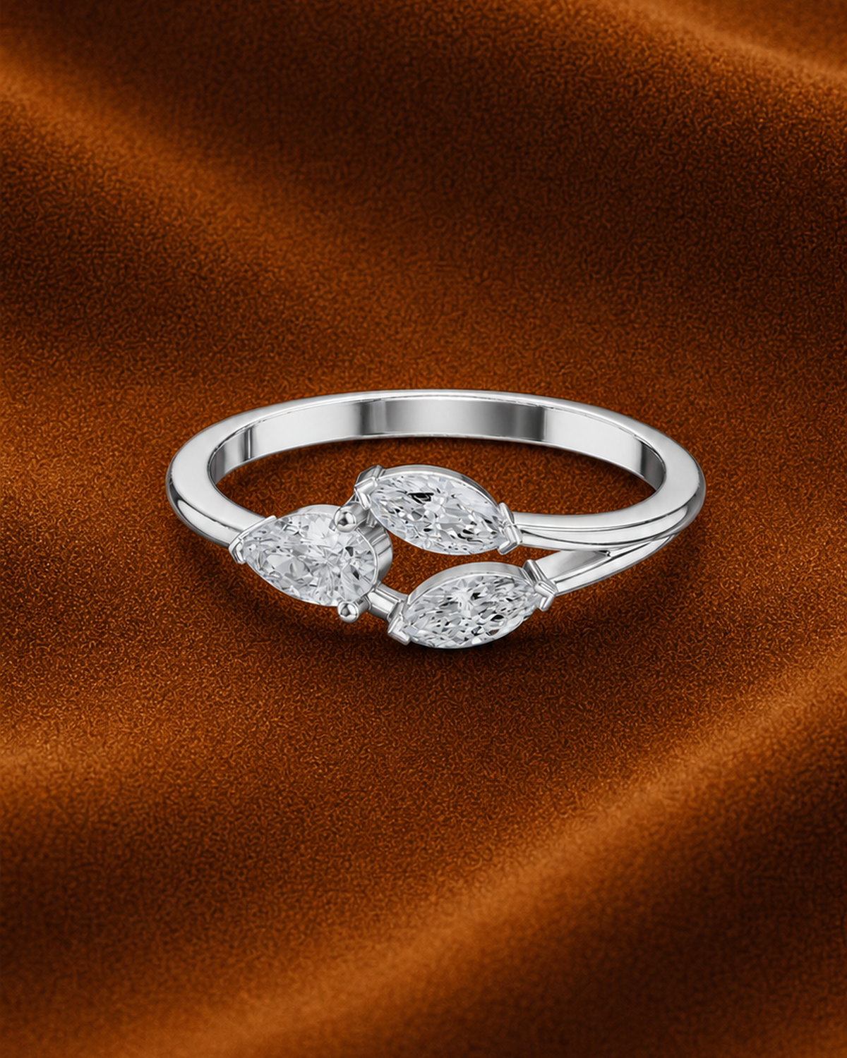 Pear & Marquise Bypass Ring by MONICONIC