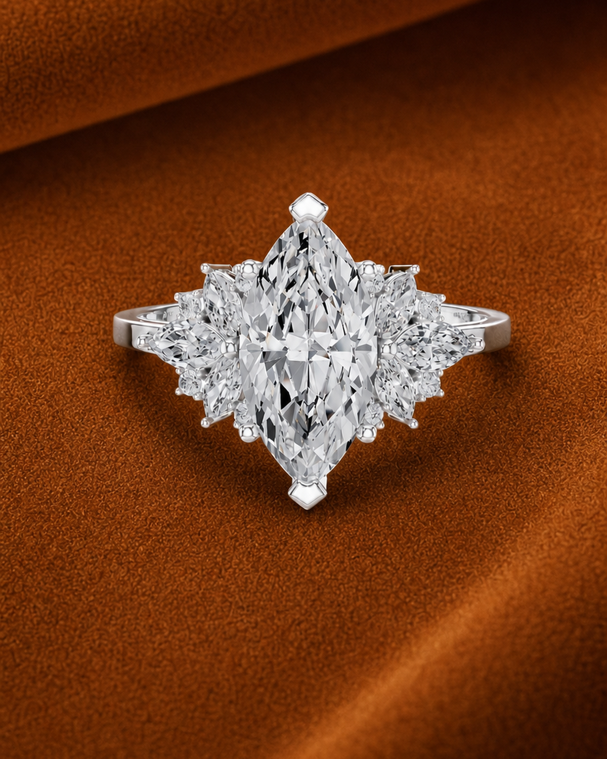 Marquise Floral Cluster Ring by MONICONIC
