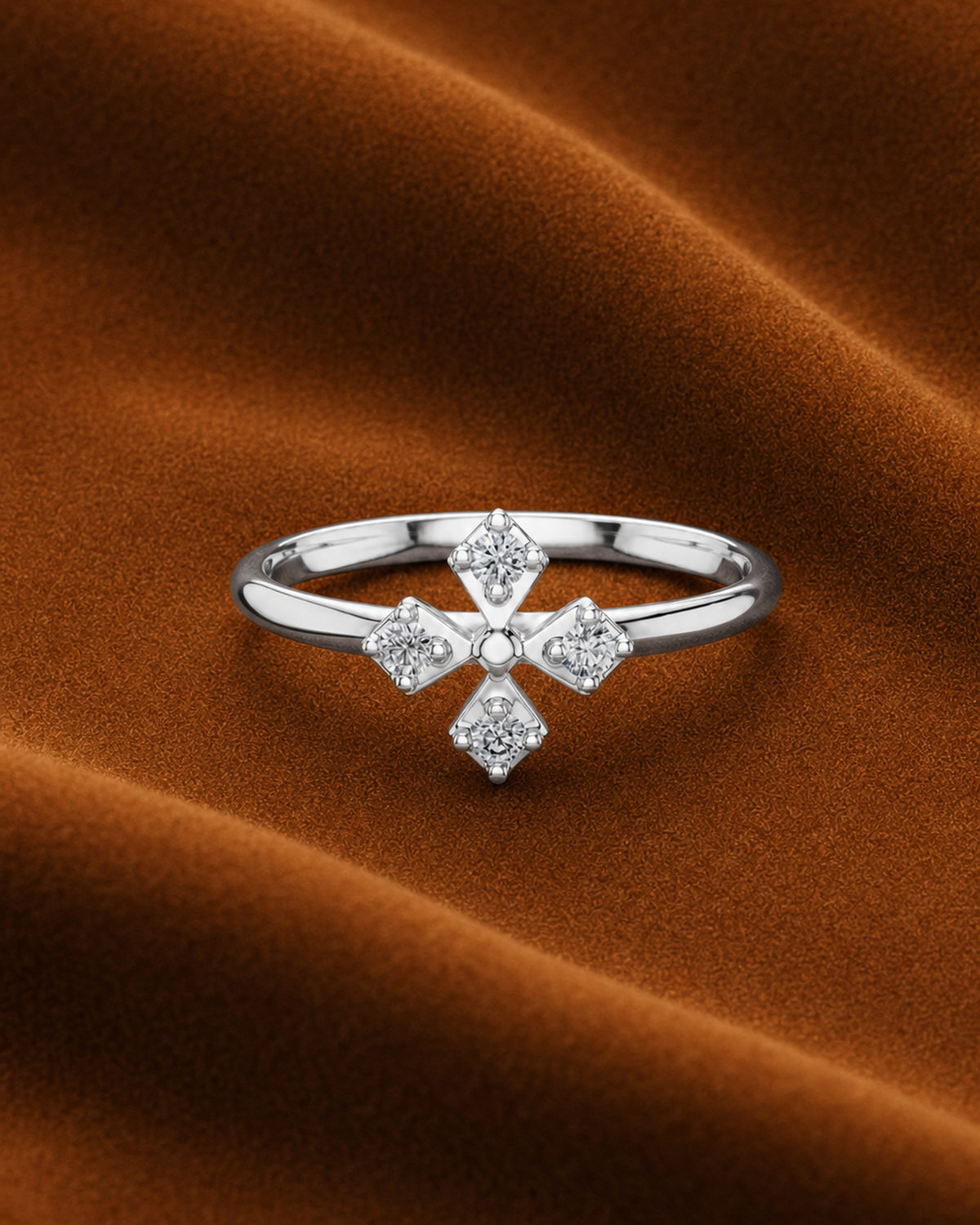 Quatrefoil Diamond Ring by MONICONIC