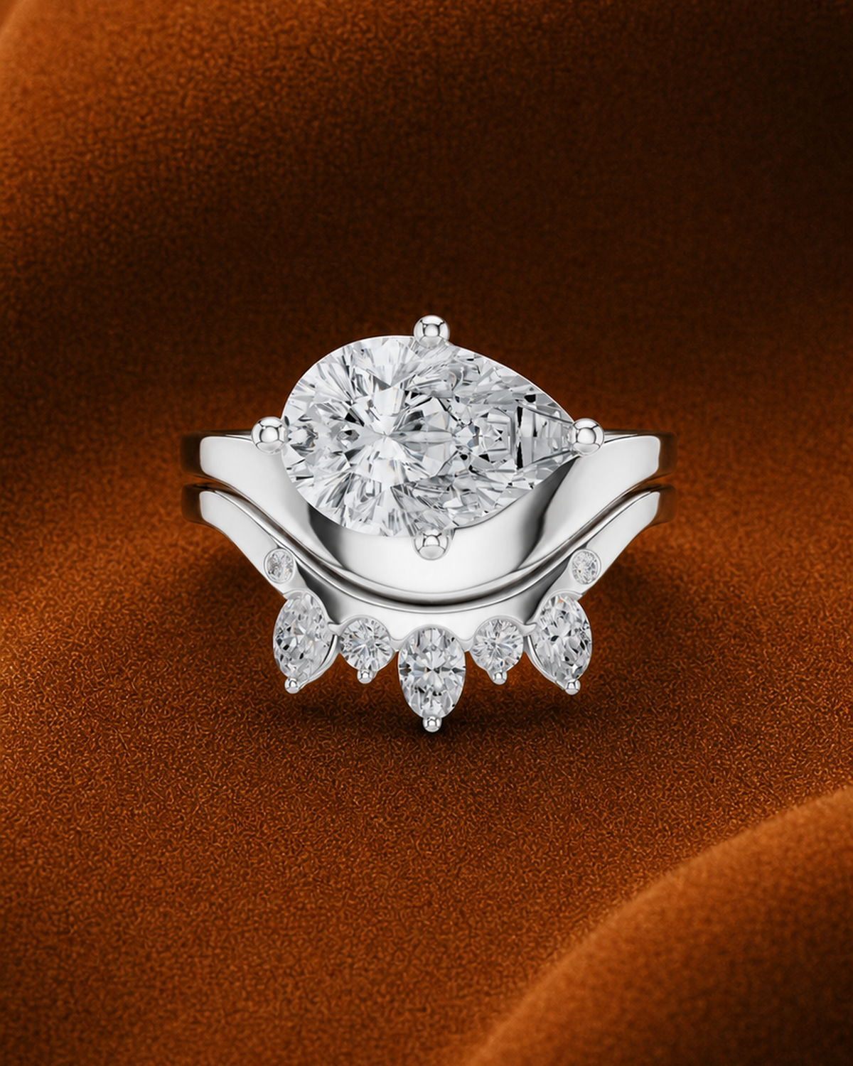 Pear-Cut Crown Ring by MONICONIC