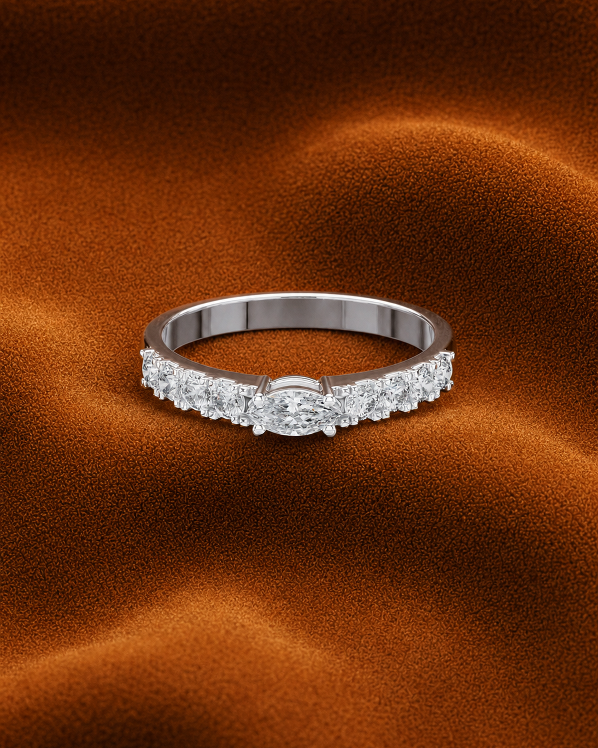 East West Marquise Pavé Ring by MONICONIC