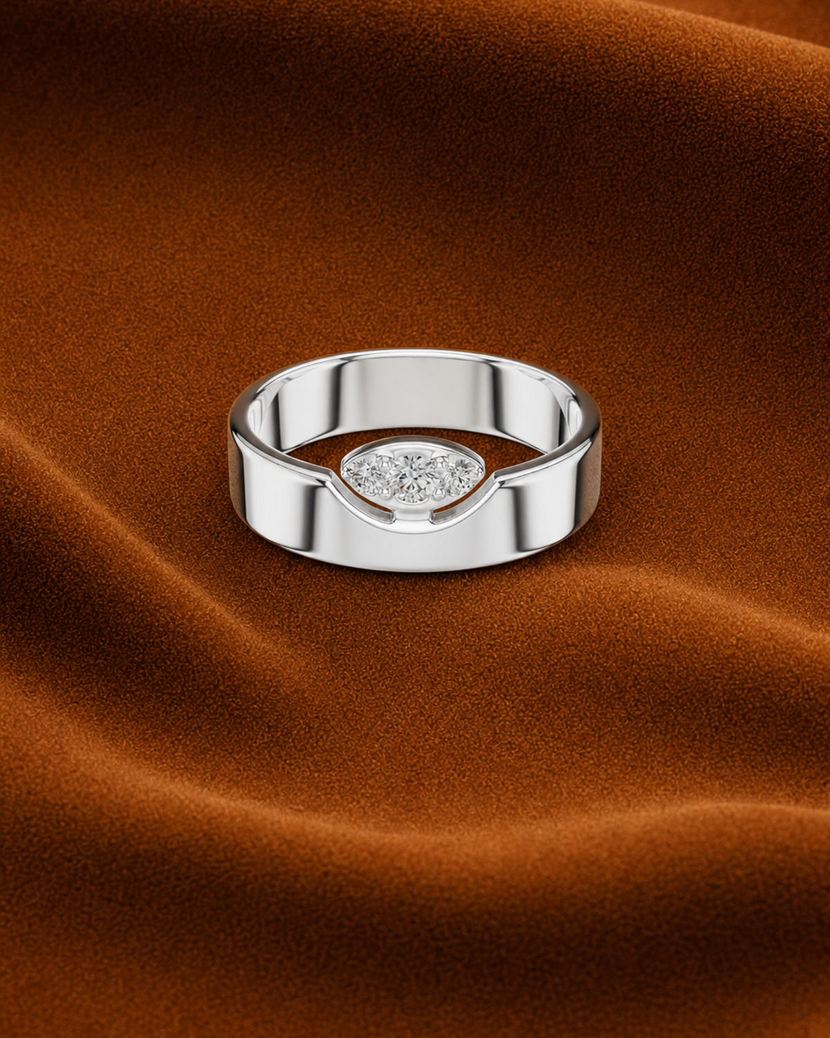 U Collar Three-Stone Ring by MONICONIC