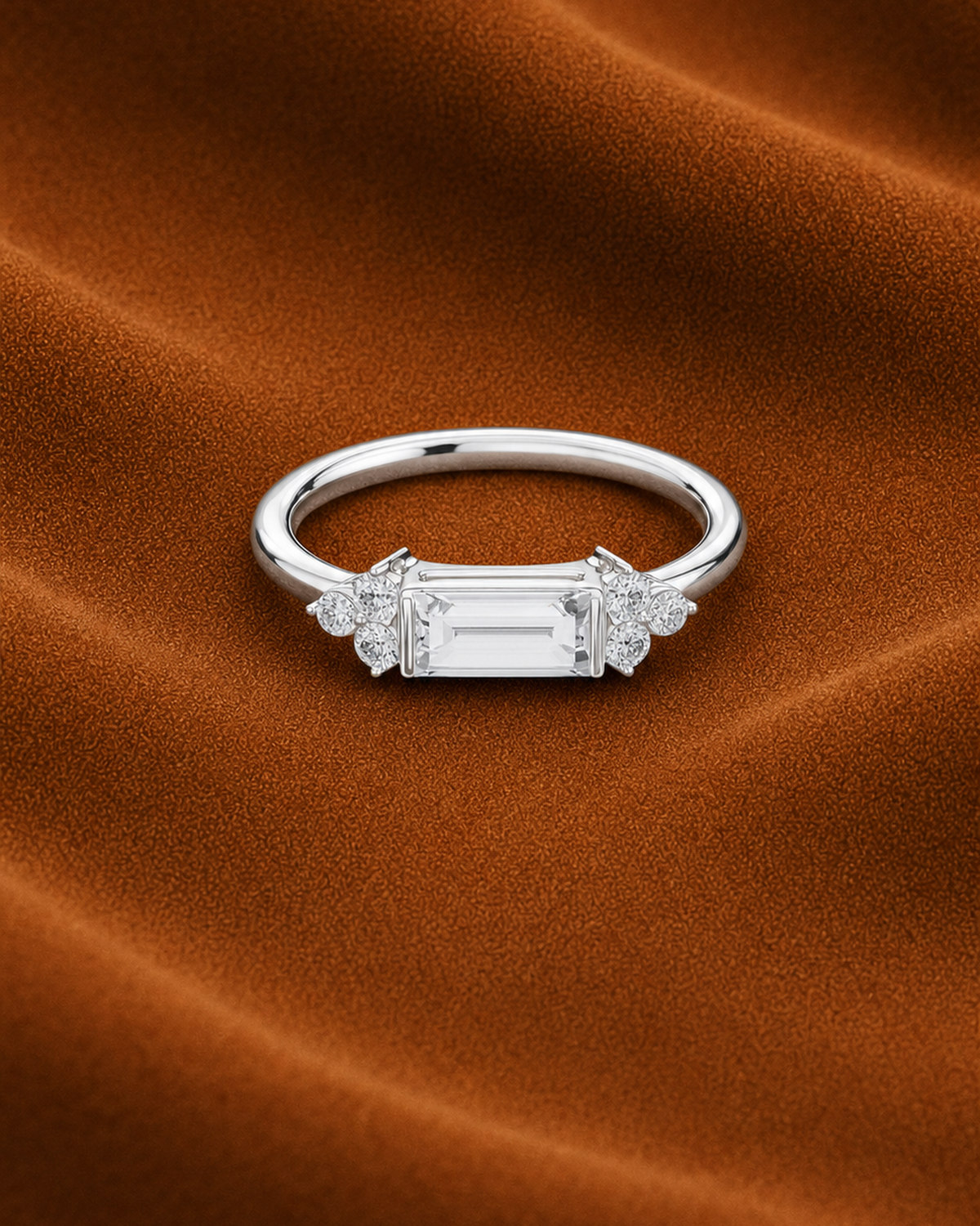 East-West Baguette Ring by MONICONIC