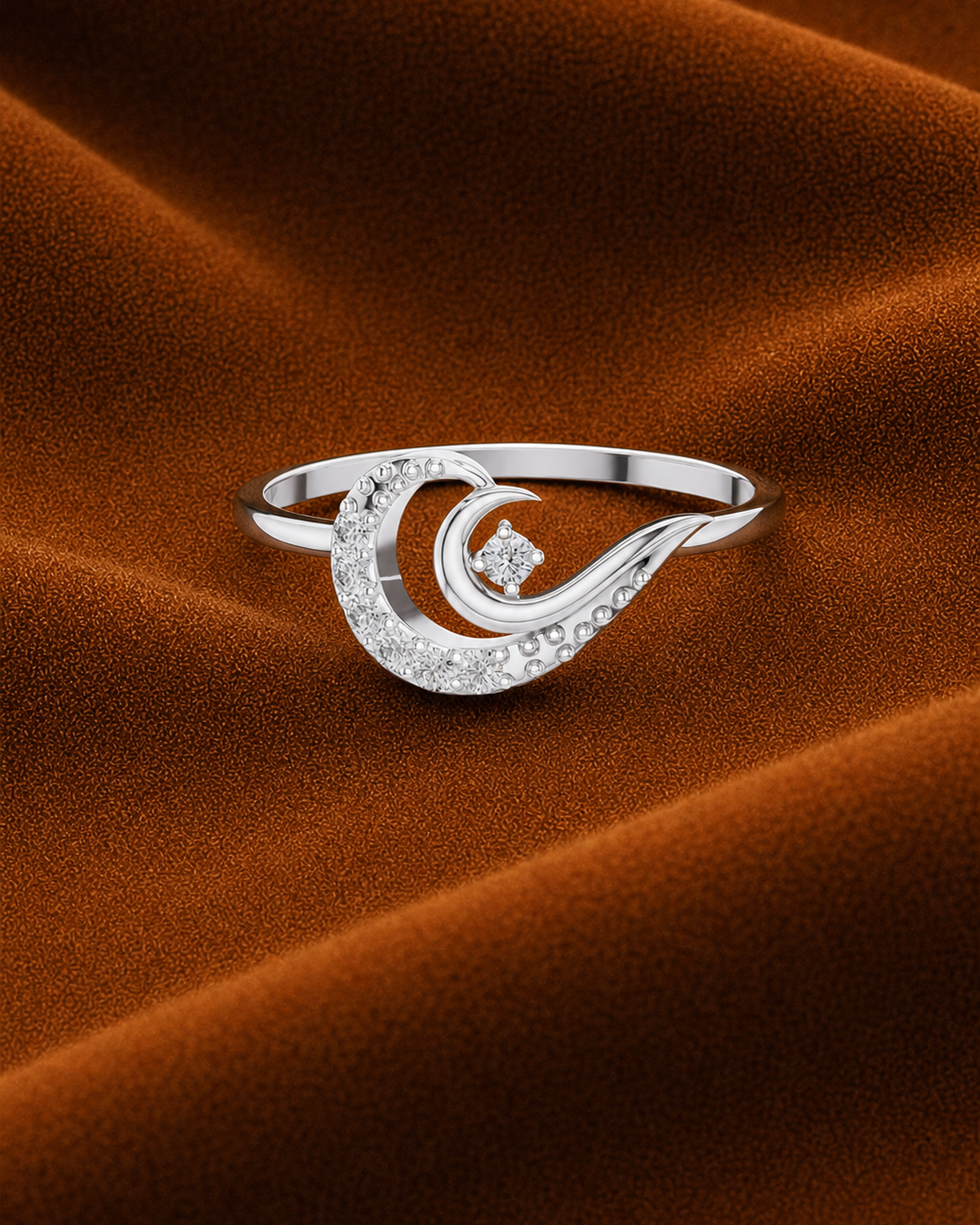 Crescent Pavé Ring by MONICONIC