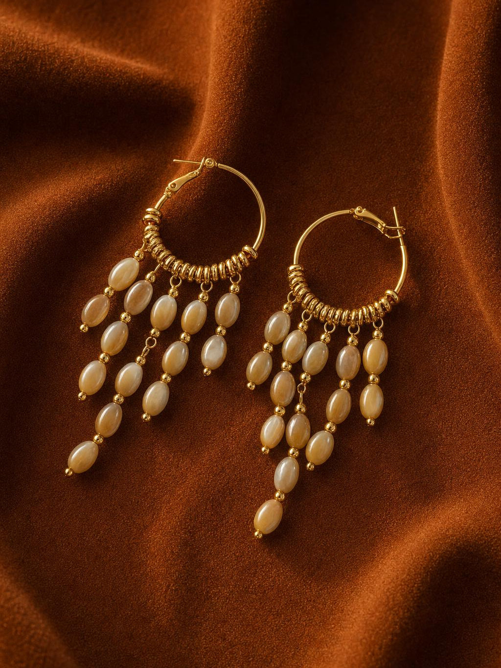 Shell Cascade Hoop Earrings