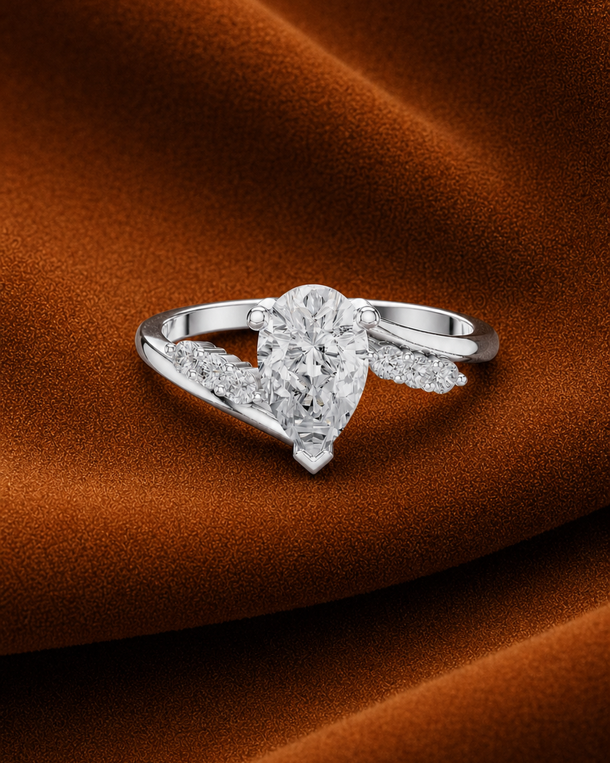 Pear Cut Split Shoulder Ring by MONICONIC
