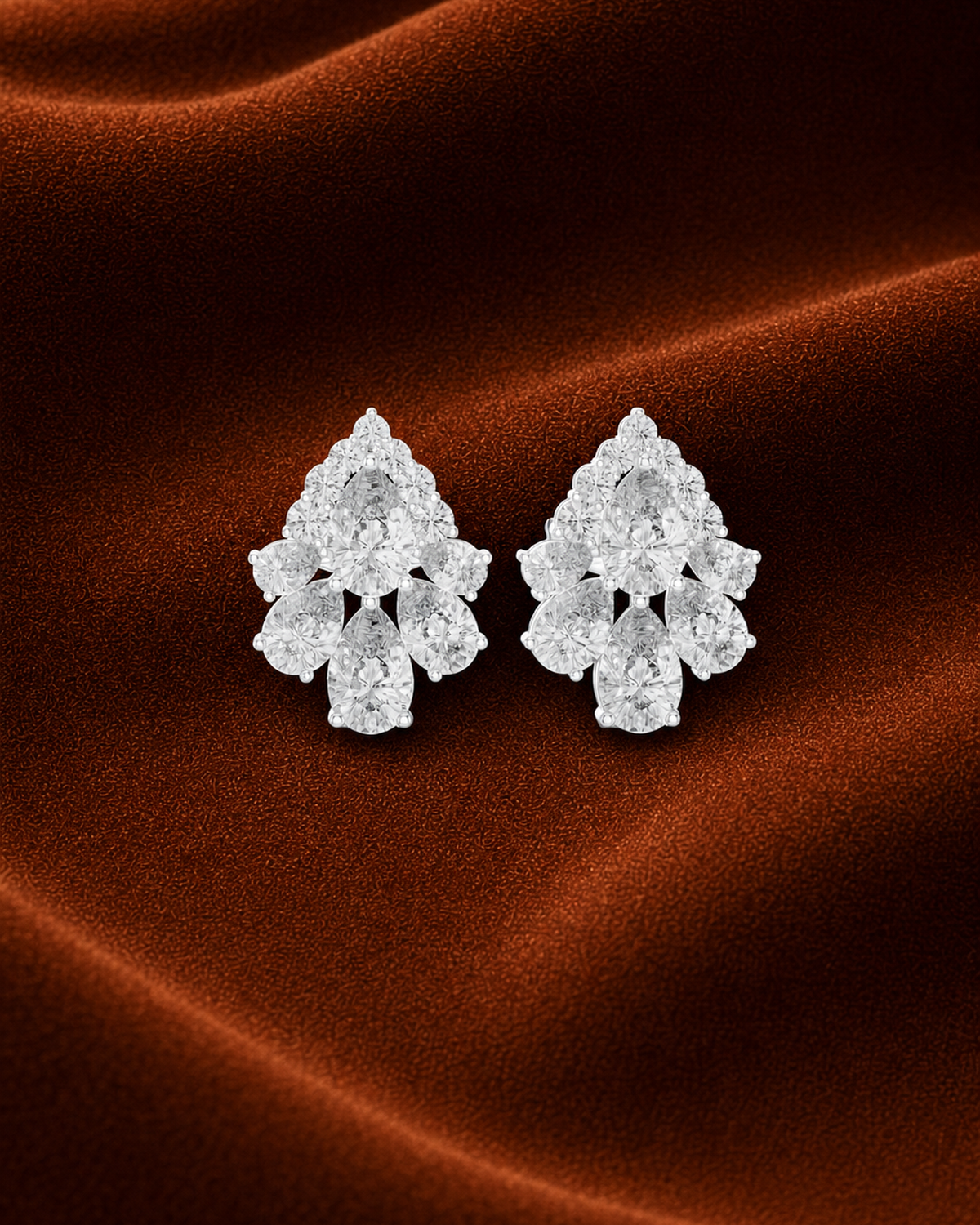 Pear Cluster Lab-Grown Diamond Studs by MONICONIC