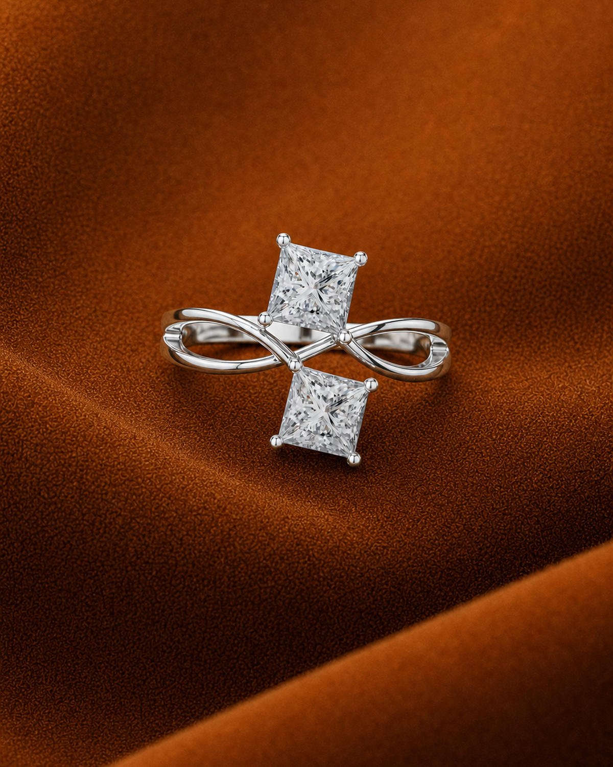 Princess-Cut Toi et Moi Ring by MONICONIC