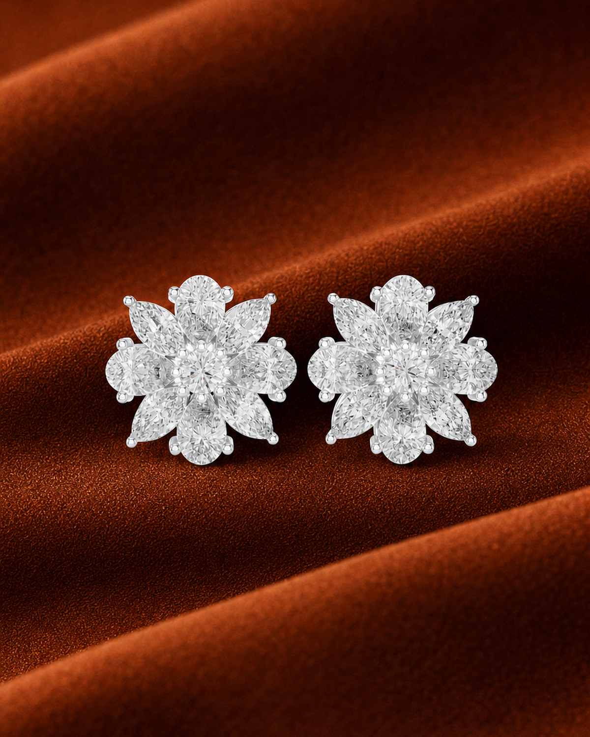 Lab-Grown Diamond Rosette Stud Earrings by MONICONIC