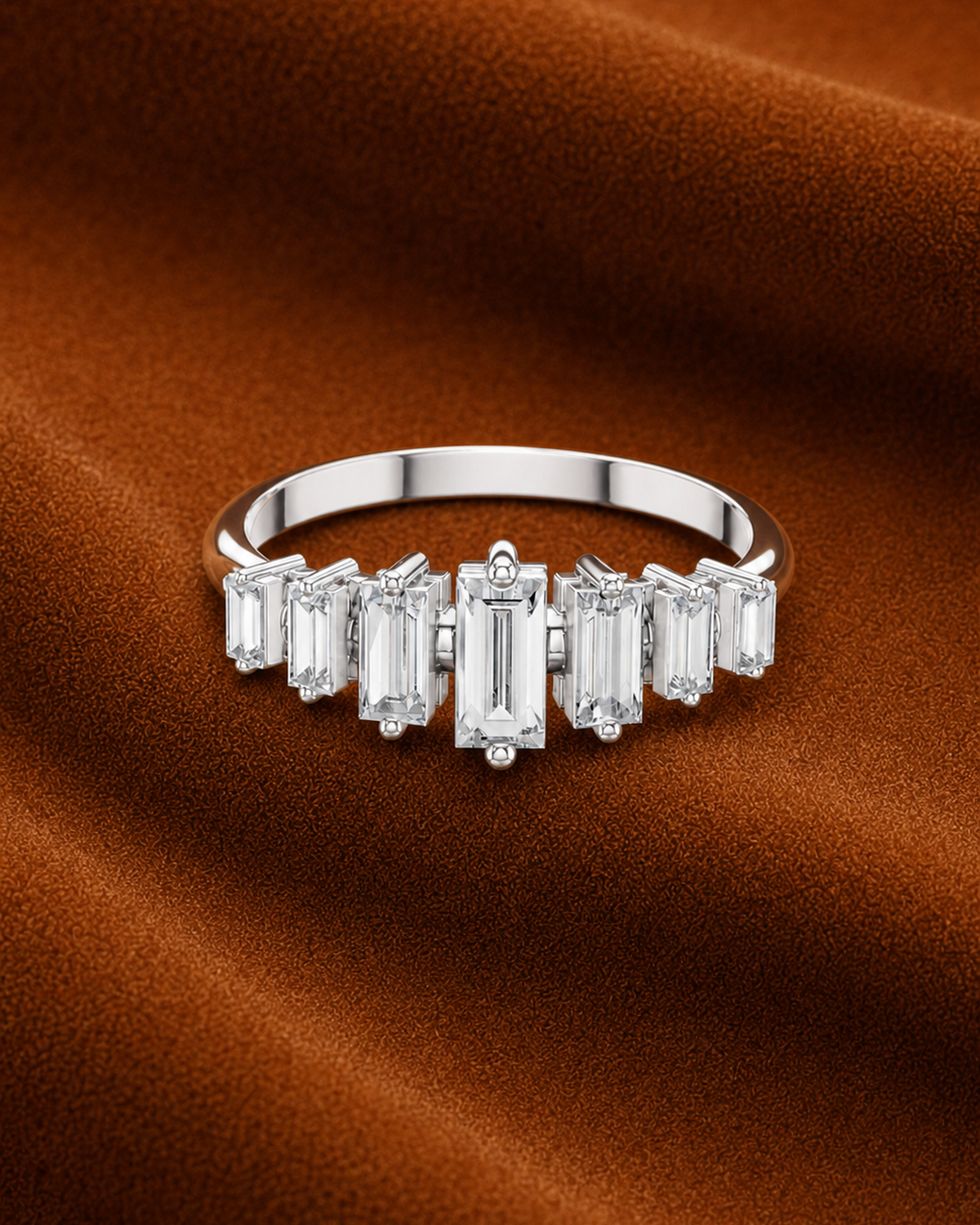 Graduated Baguette Ring by MONICONIC