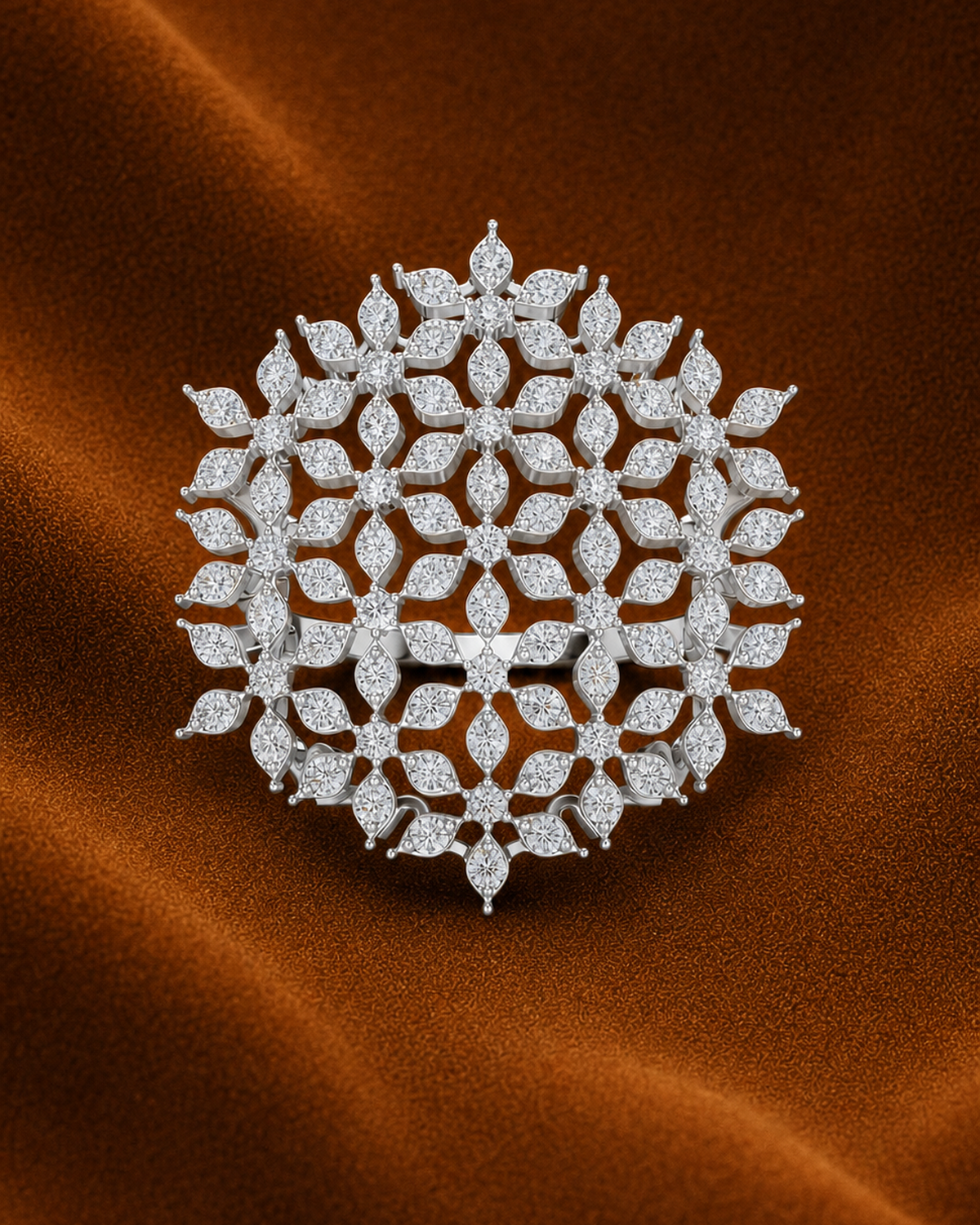 Floral Lattice Medallion Ring by MONICONIC