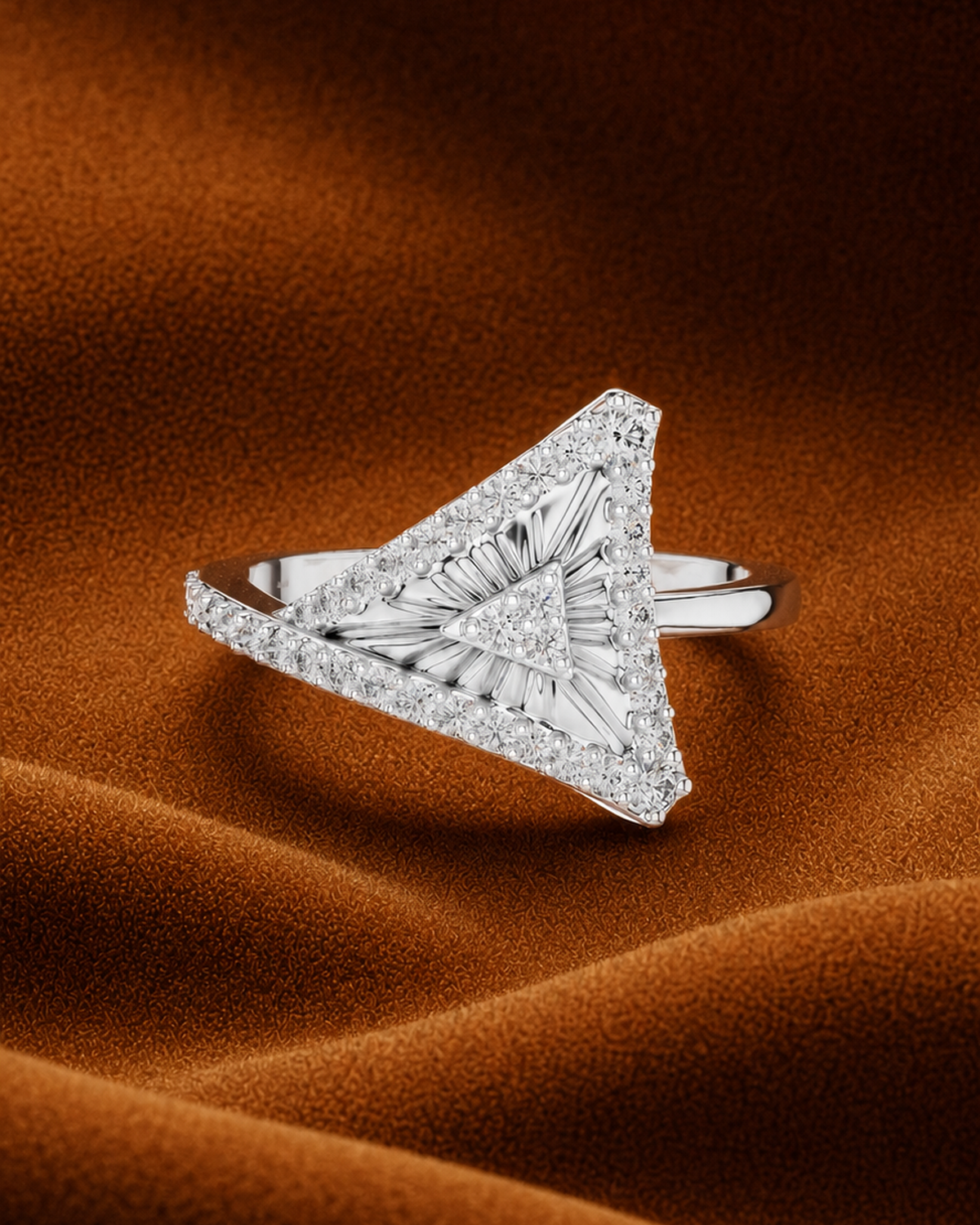 Sunburst Triangle Ring by MONICONIC