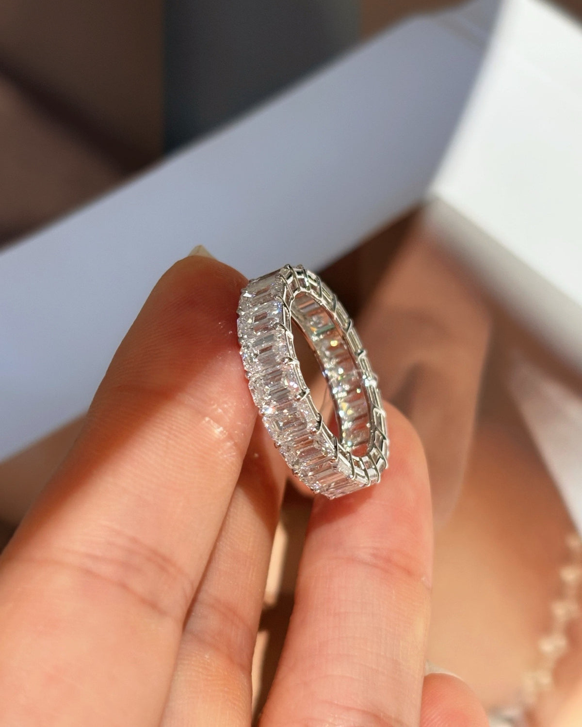 Emerald Line Eternity Ring by MONICONIC