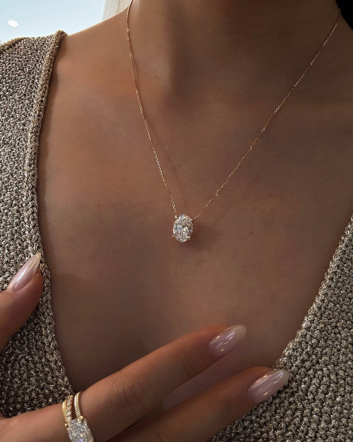 Ellipse Oval Necklace by MONICONIC
