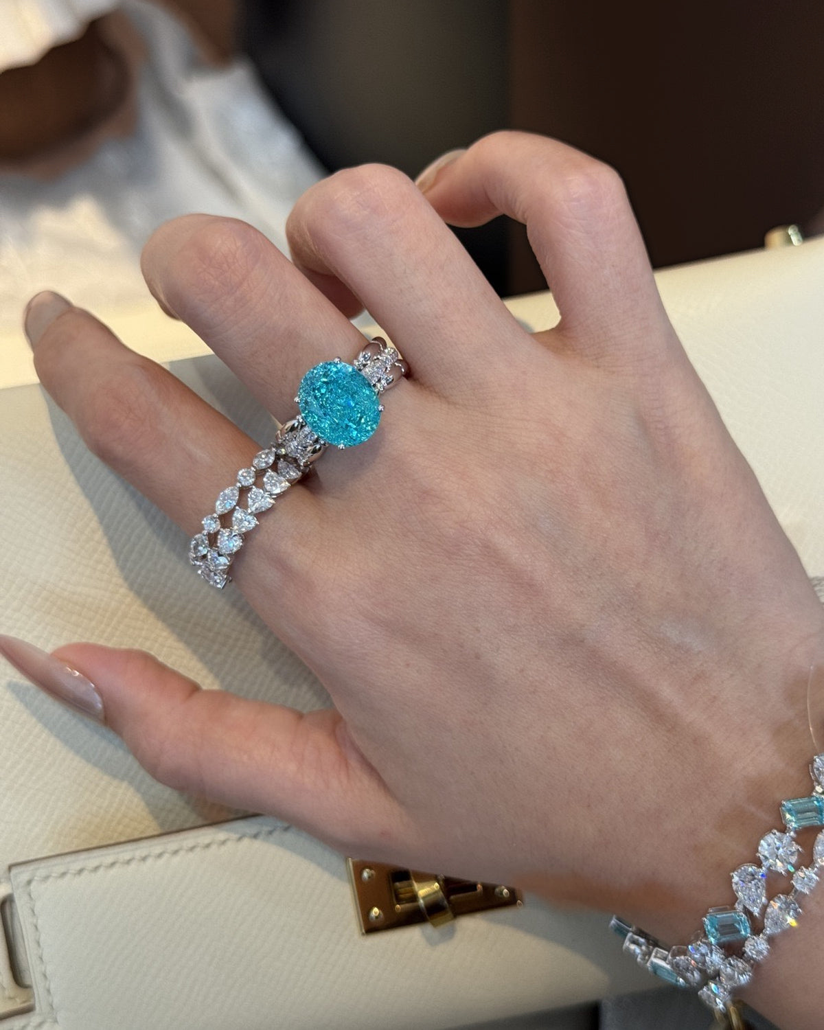 Aqua Lumen Paraiba Ring by MONICONIC
