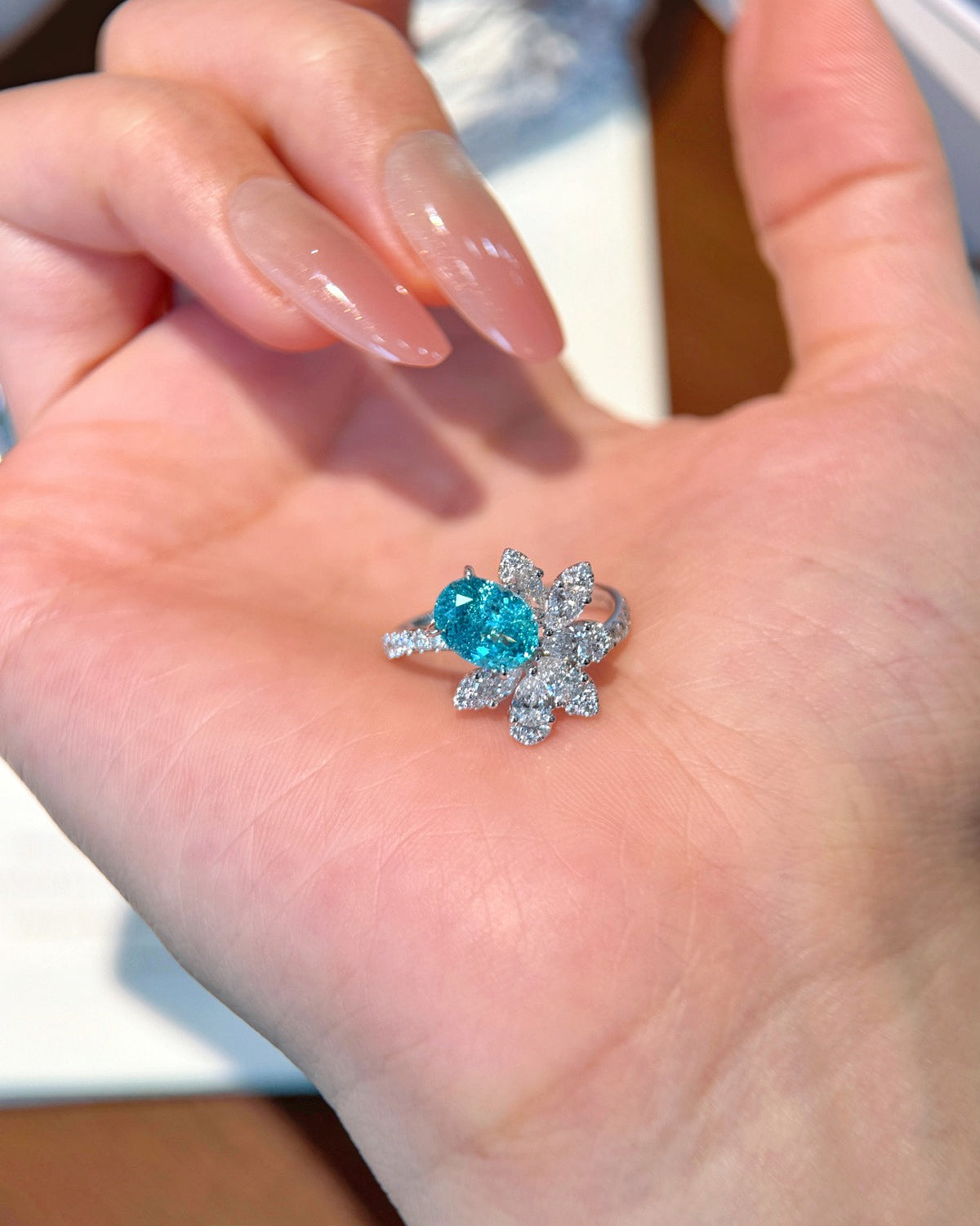 Paraiba Petal Ring by MONICONIC