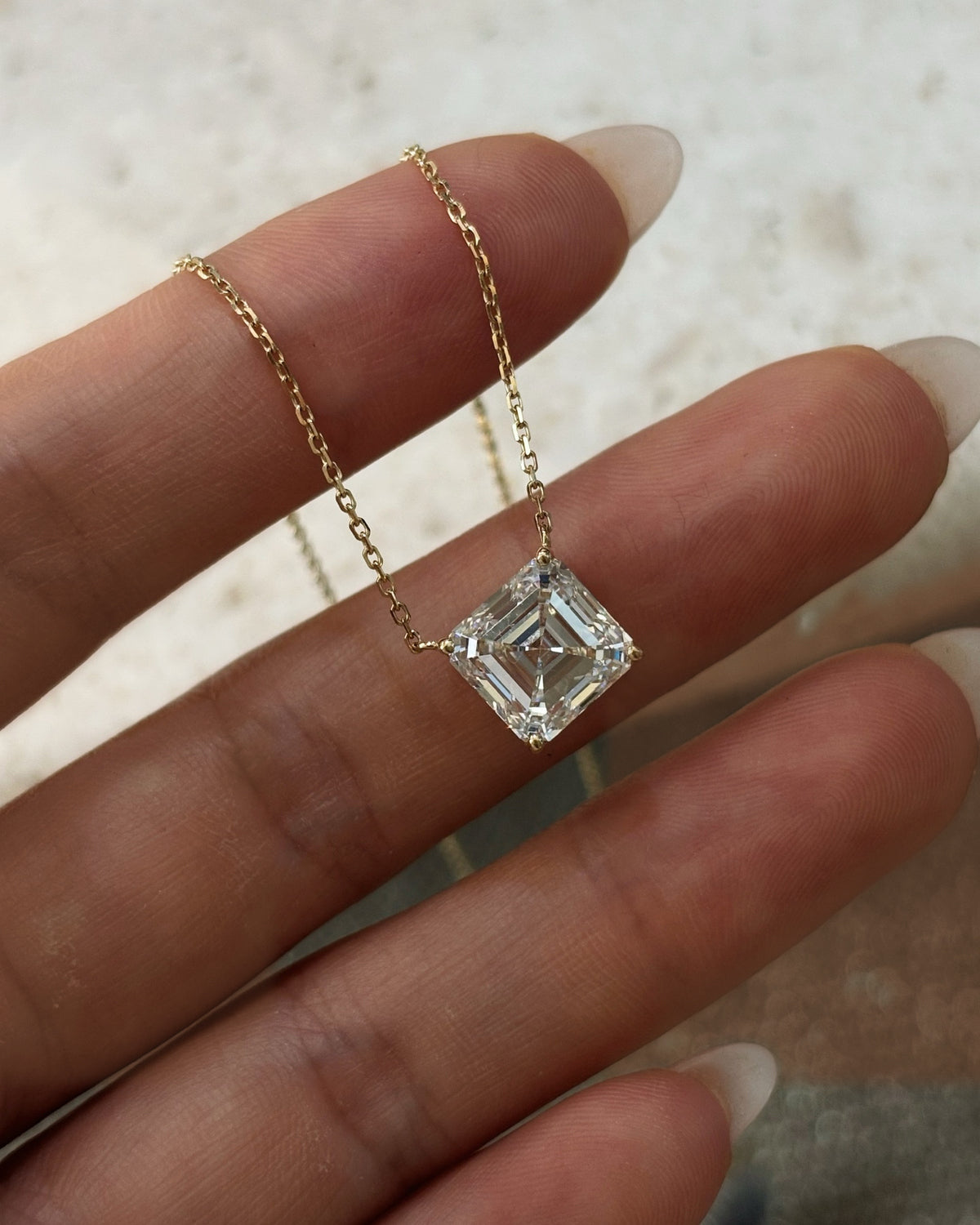 Asscher Pendant Necklace by MONICONIC