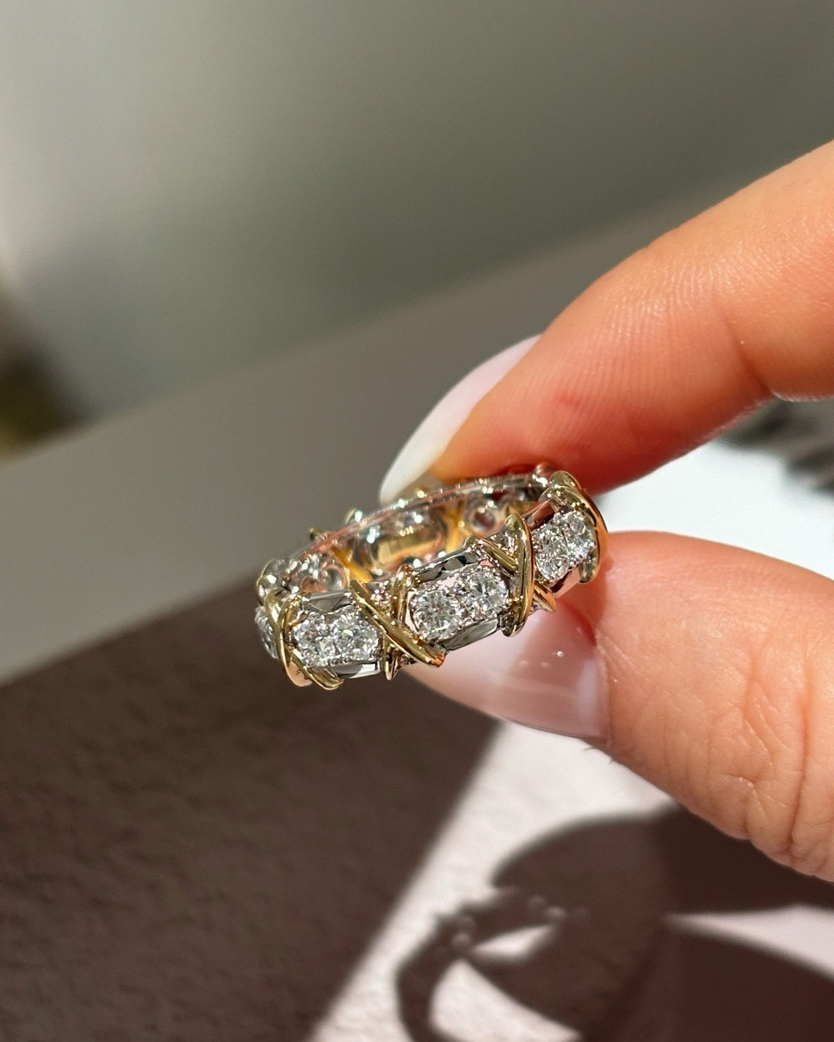 X Lattice Eternity Ring by MONICONIC
