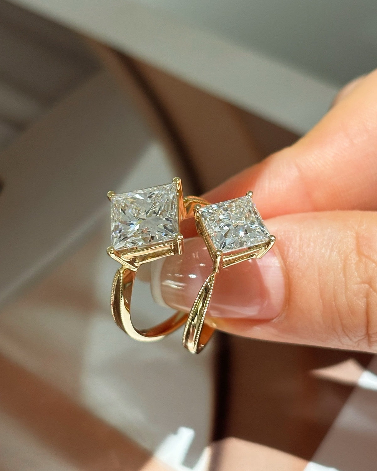 Prism Square Solitaire Ring by MONICONIC