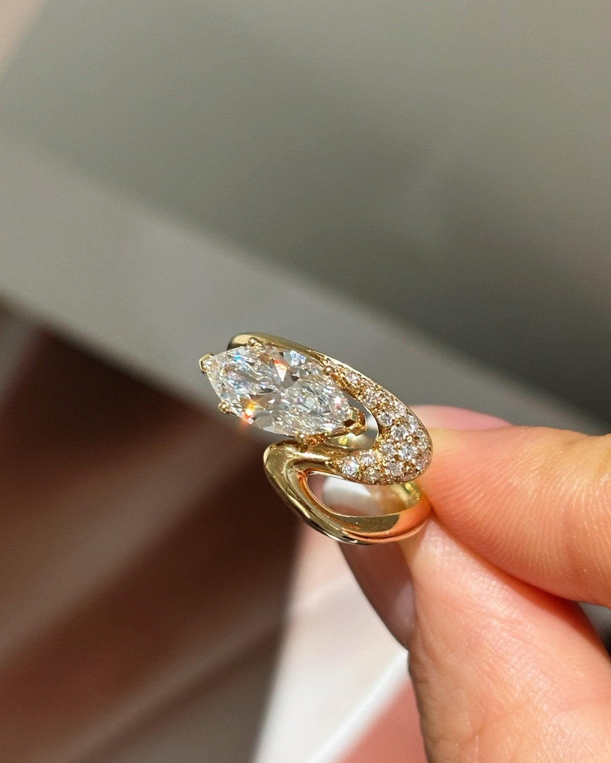 Ribbon Marquise Ring by MONICONIC