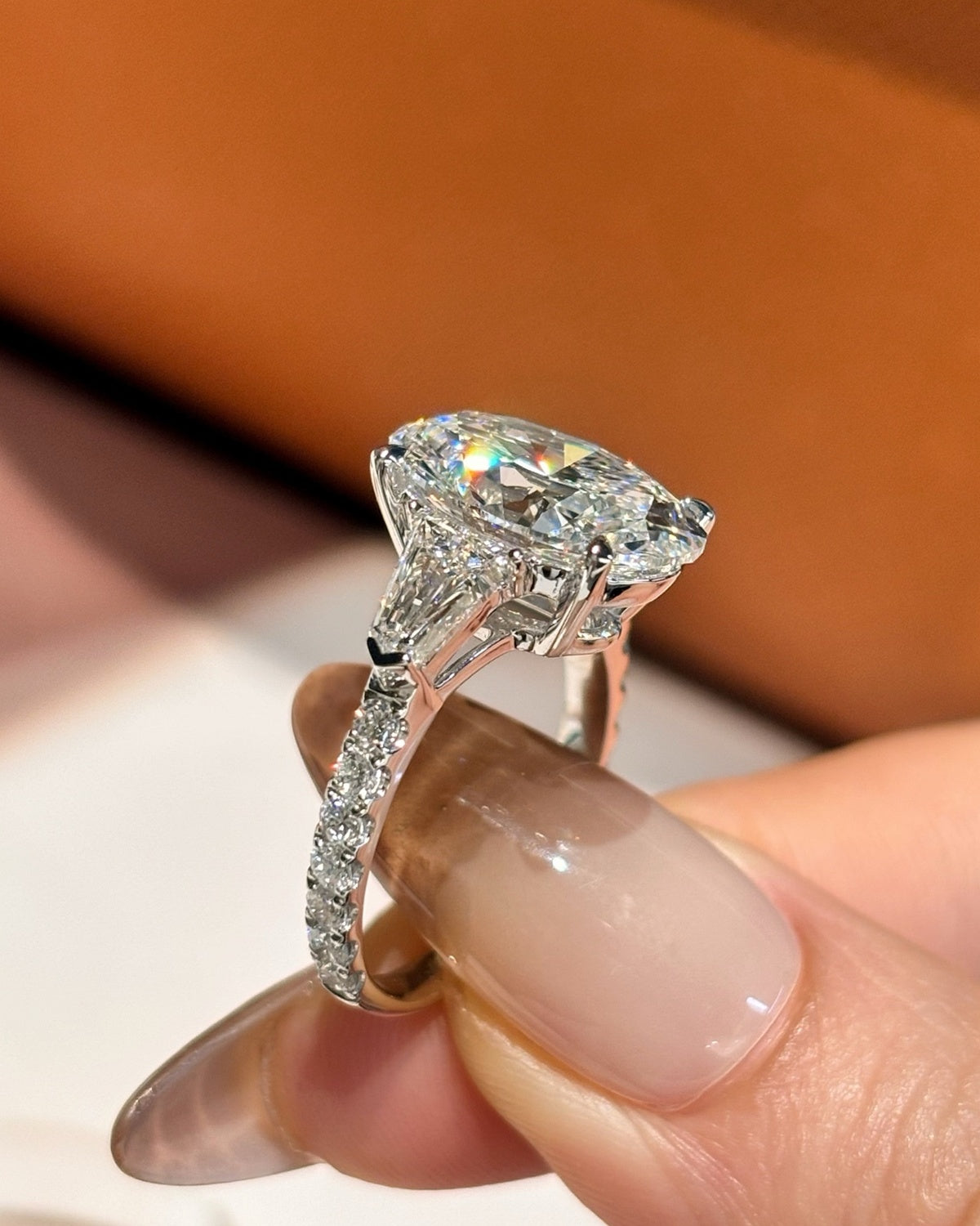 Oval Tapered Baguette Ring by MONICONIC