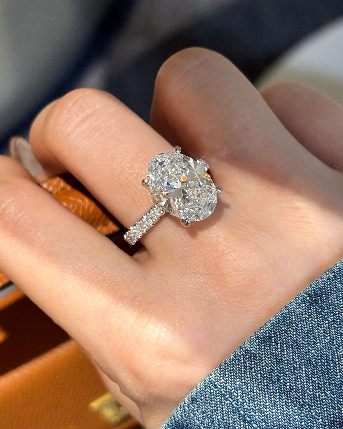 Oval Pavé Solitaire Ring by MONICONIC