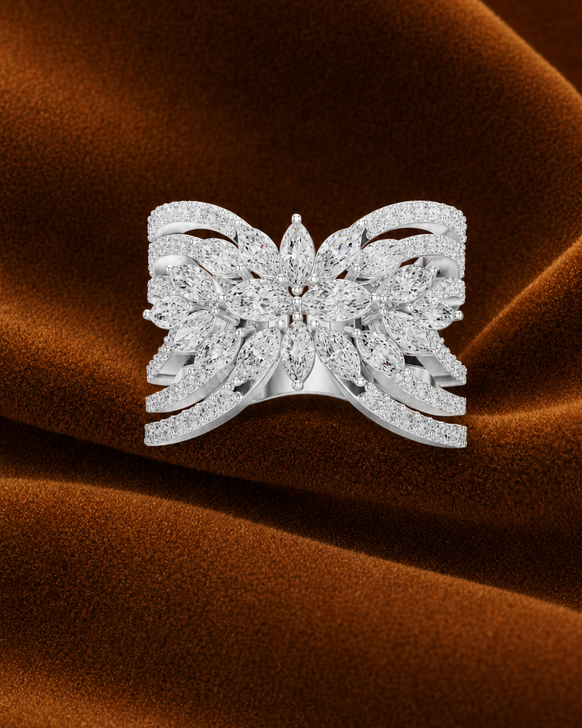 Marquise Rosette Multi-Row Ring by MONICONIC
