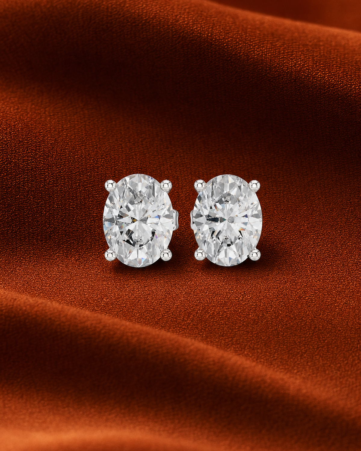 Oval Lab-Grown Diamond Stud Earrings by MONICONIC