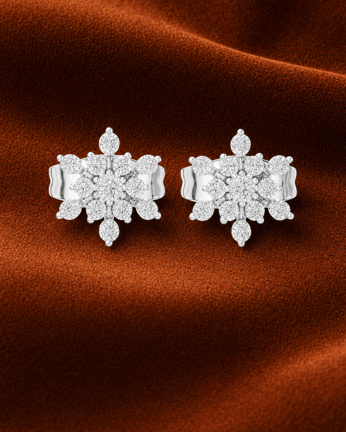 Snowflake Diamond Stud Earrings by MONICONIC