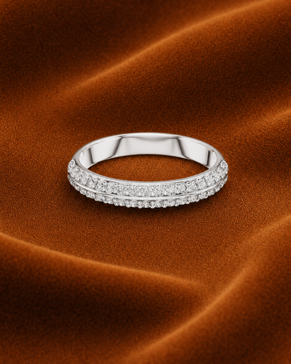 Double Pavé Diamond Band by MONICONIC
