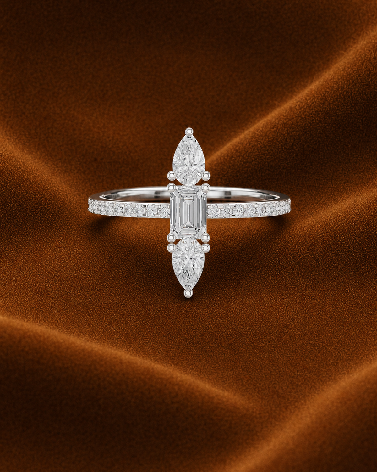 Emerald-Cut North South Ring by MONICONIC