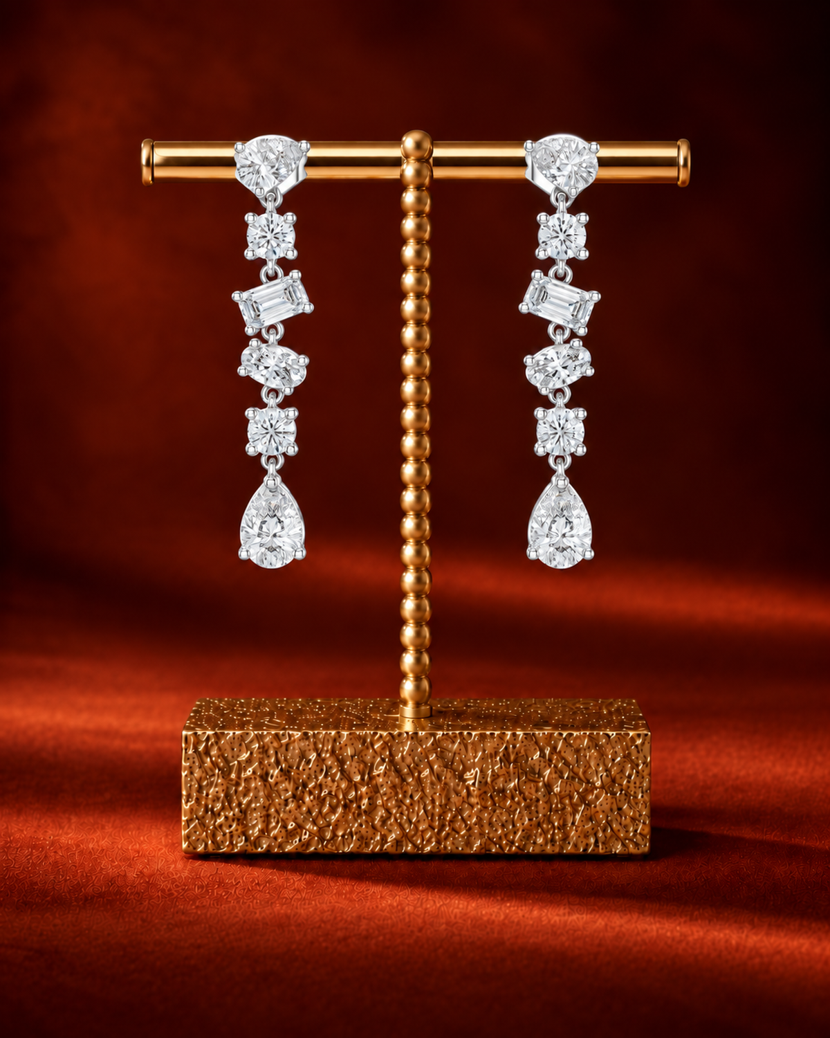 Mixed-Cut Diamond Drop Earrings by MONICONIC